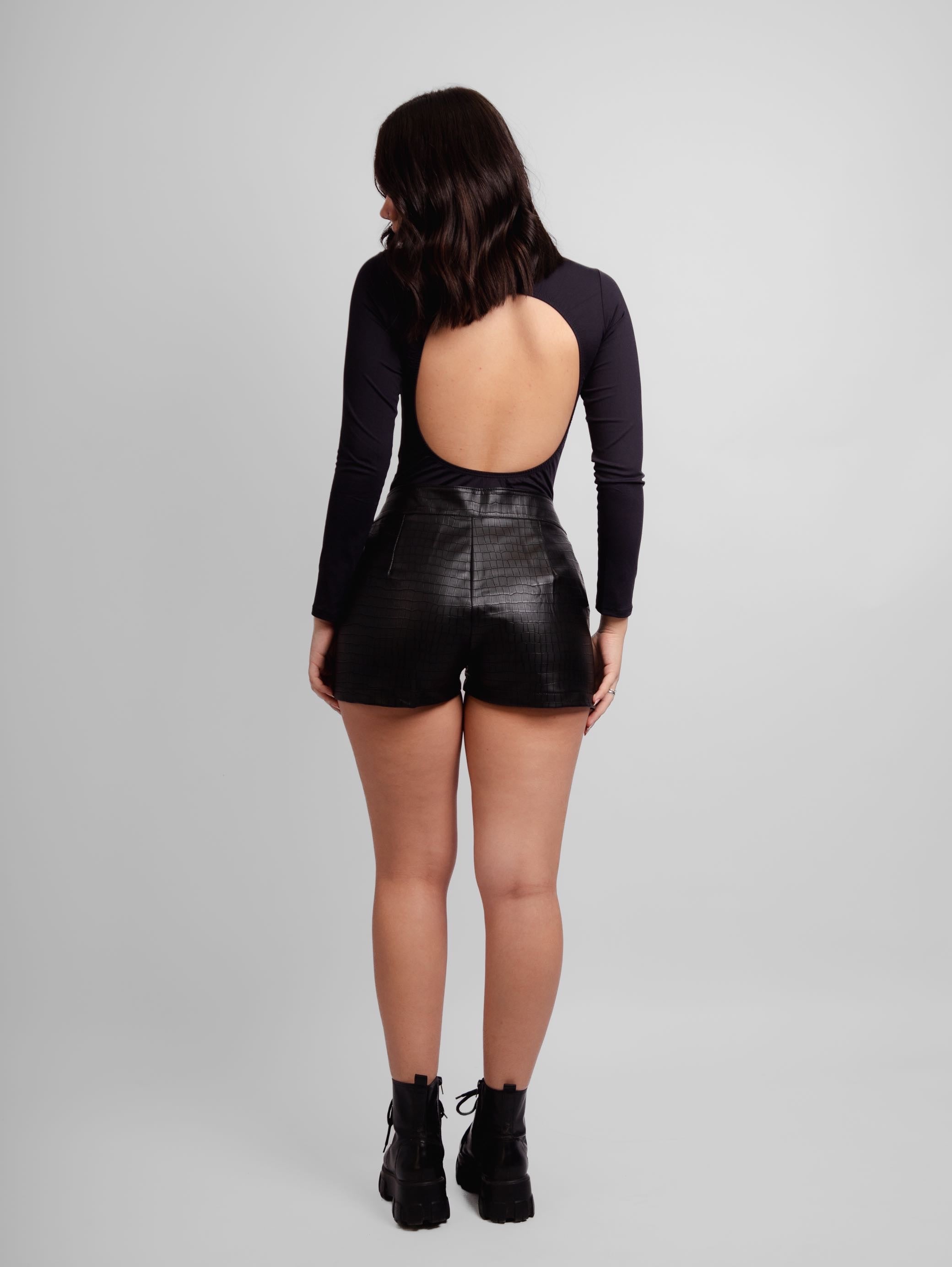 Mini short efeito croco Mônaco