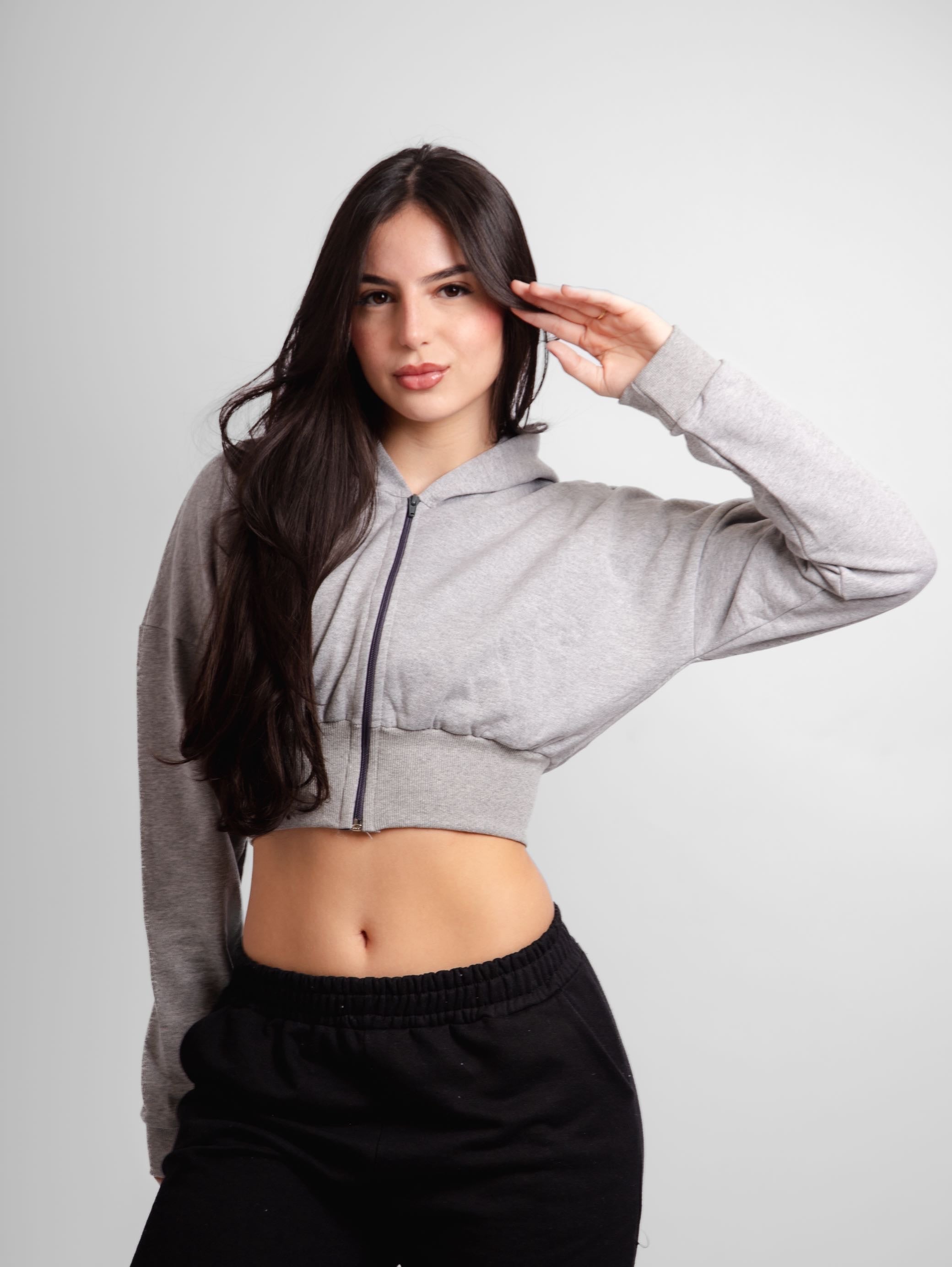 Jaqueta cropped moletom brooklyn