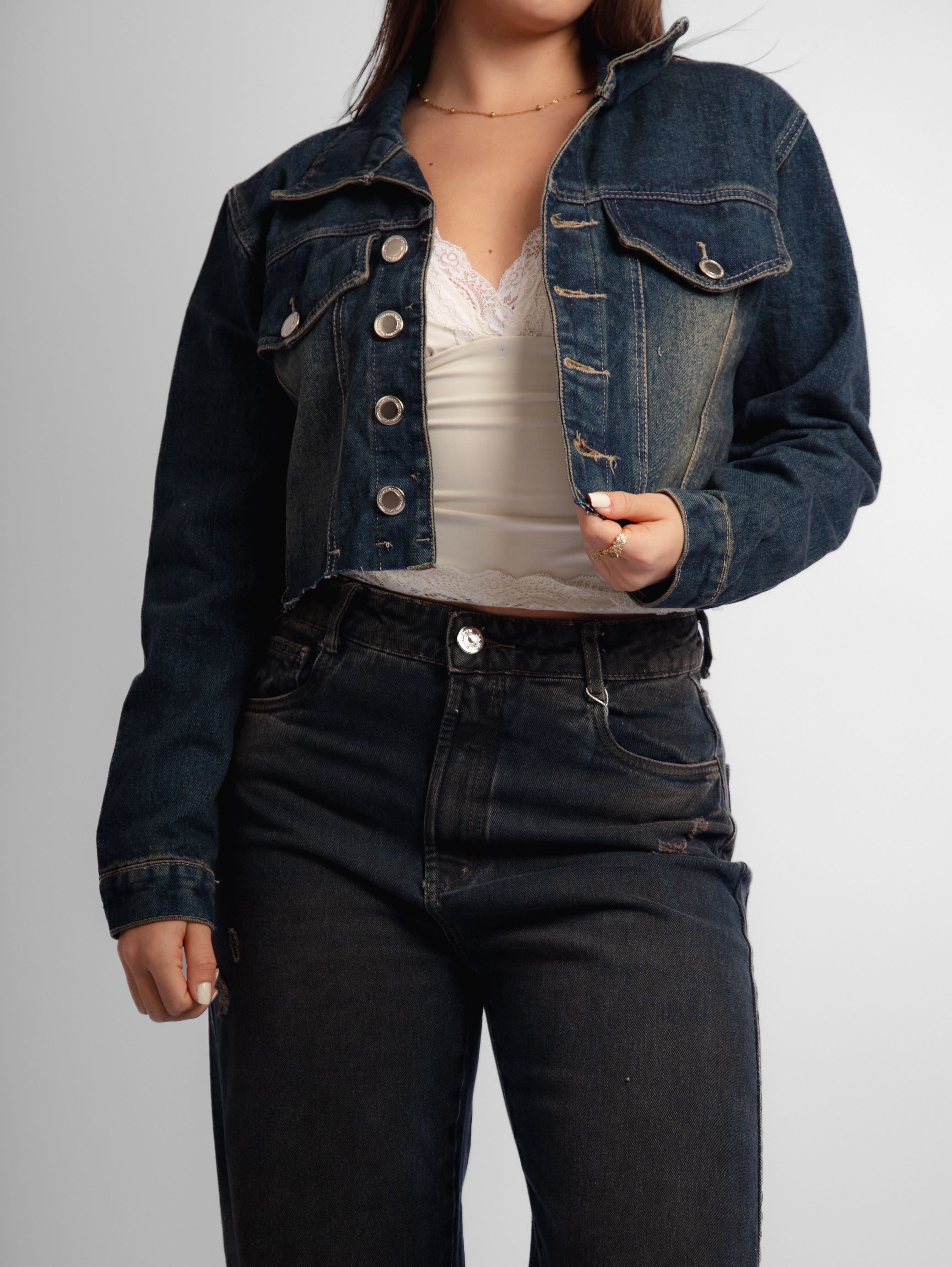 Jaqueta jeans cropped daze