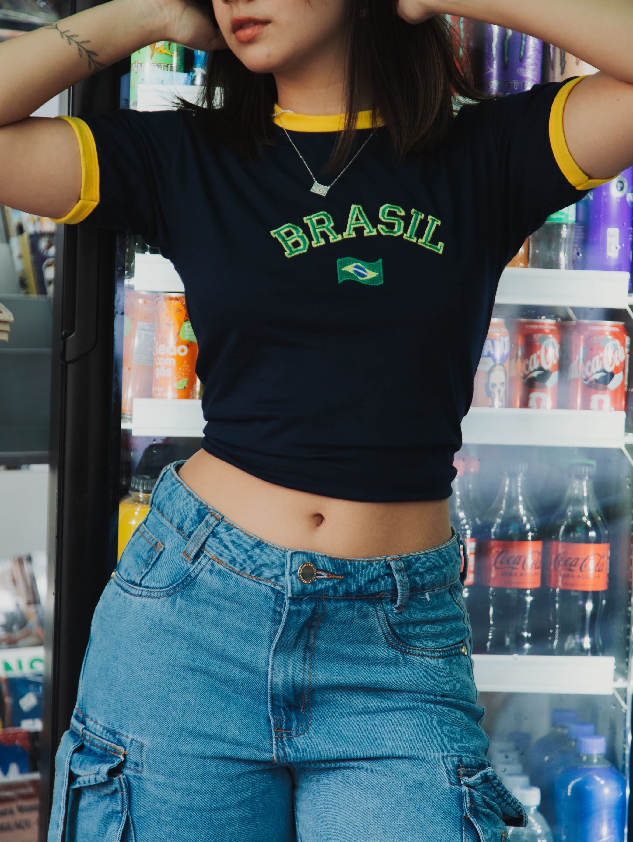 Baby tee retrô Brasil