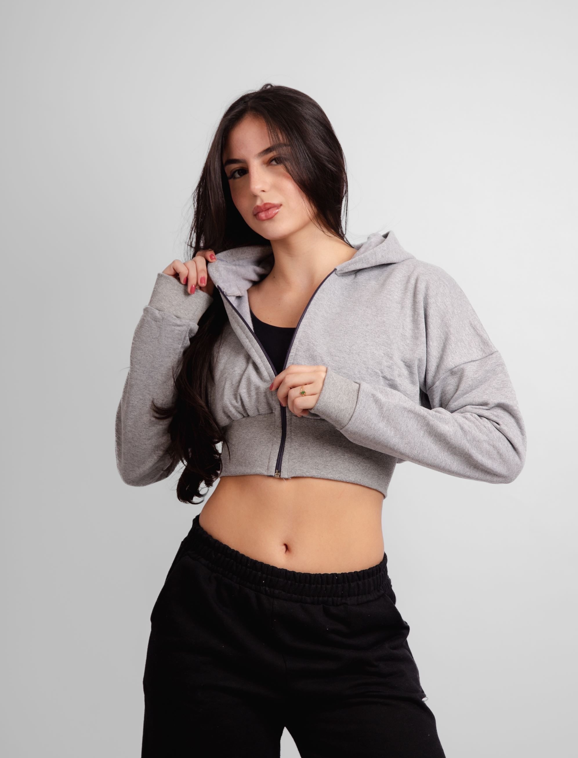 Jaqueta cropped moletom brooklyn