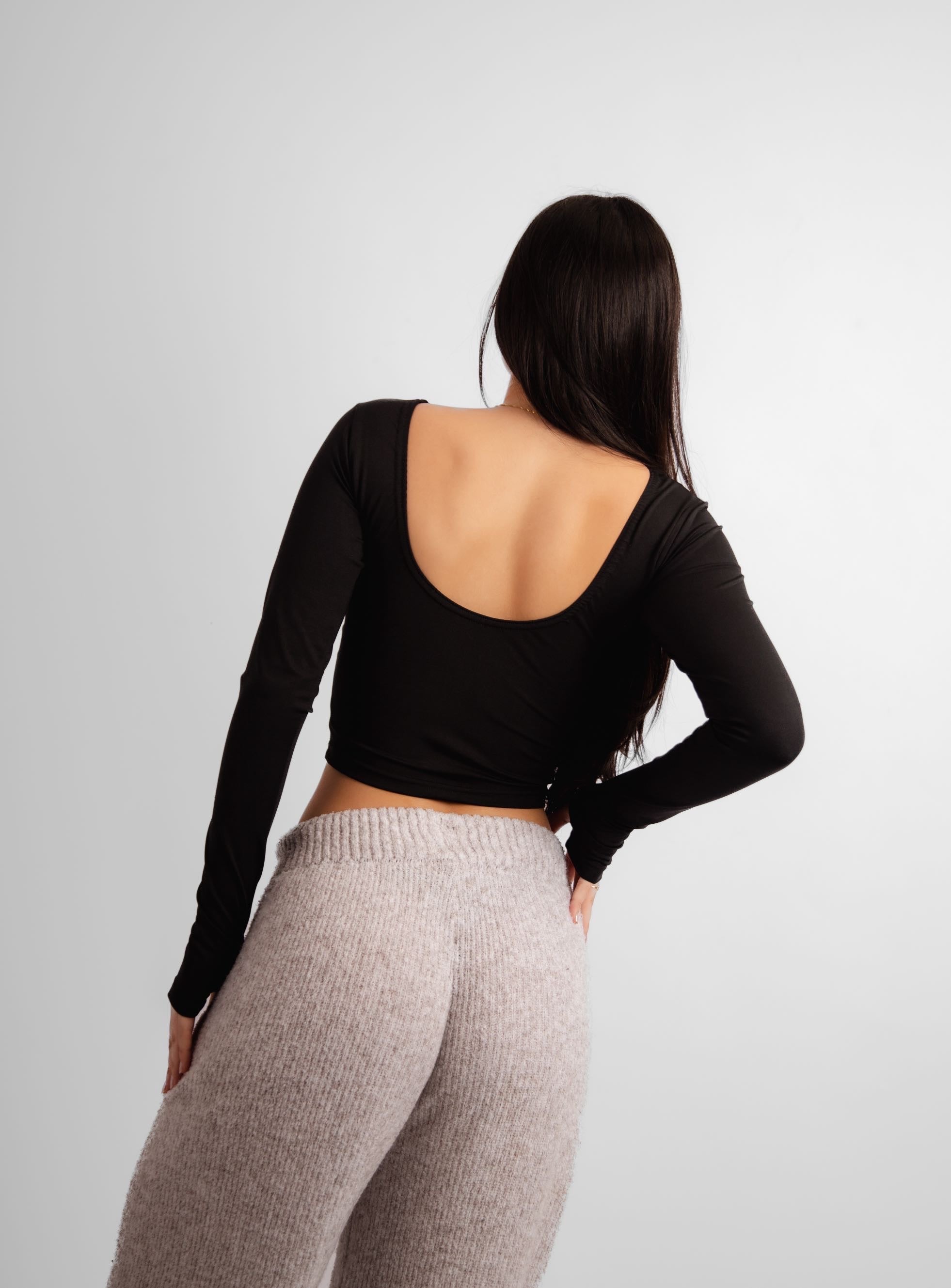 Top manga longa costas nuas Malibu