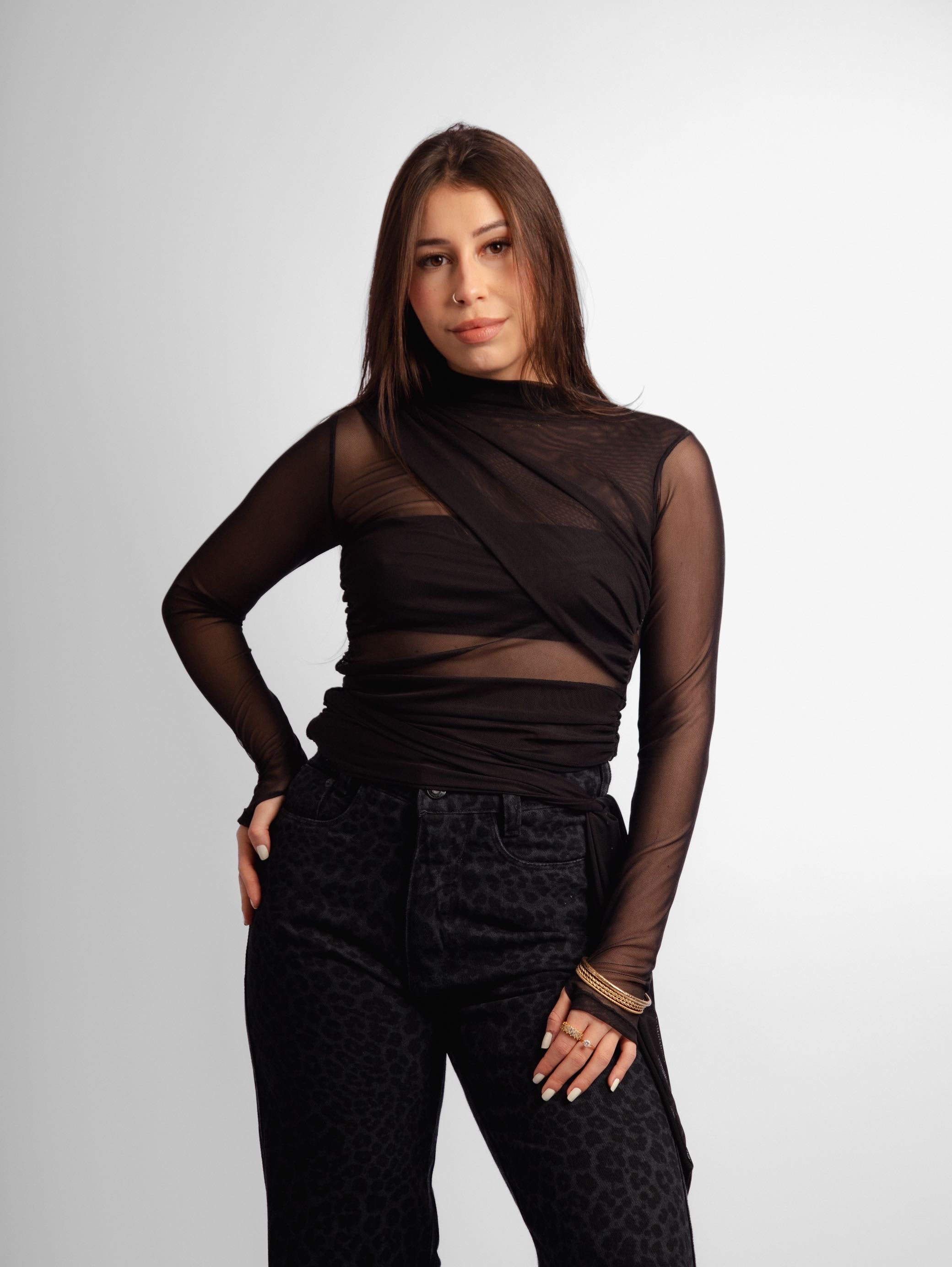 Calça jeans animal print ounce