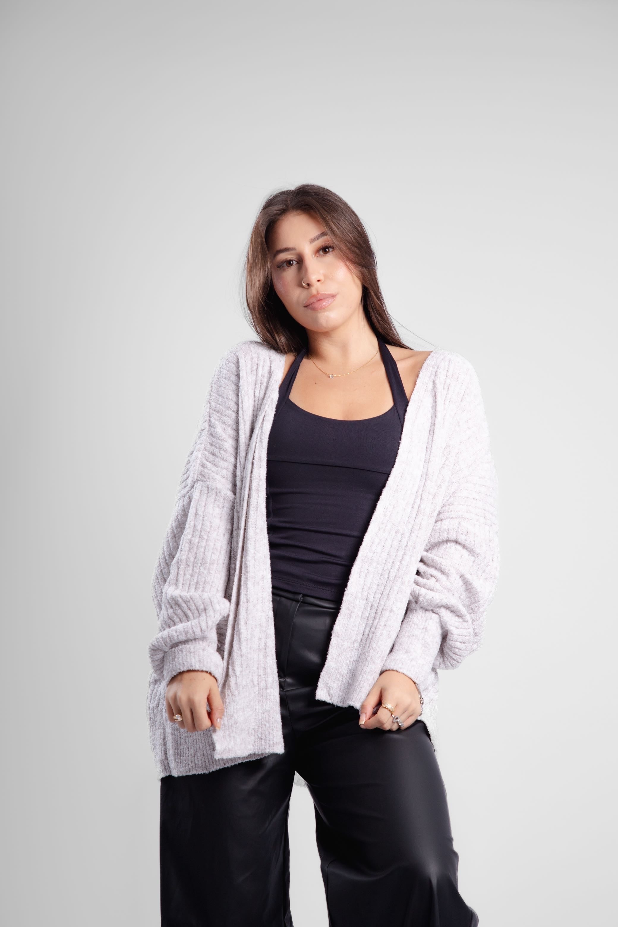 Cardigan fluido longo tricô Santiago