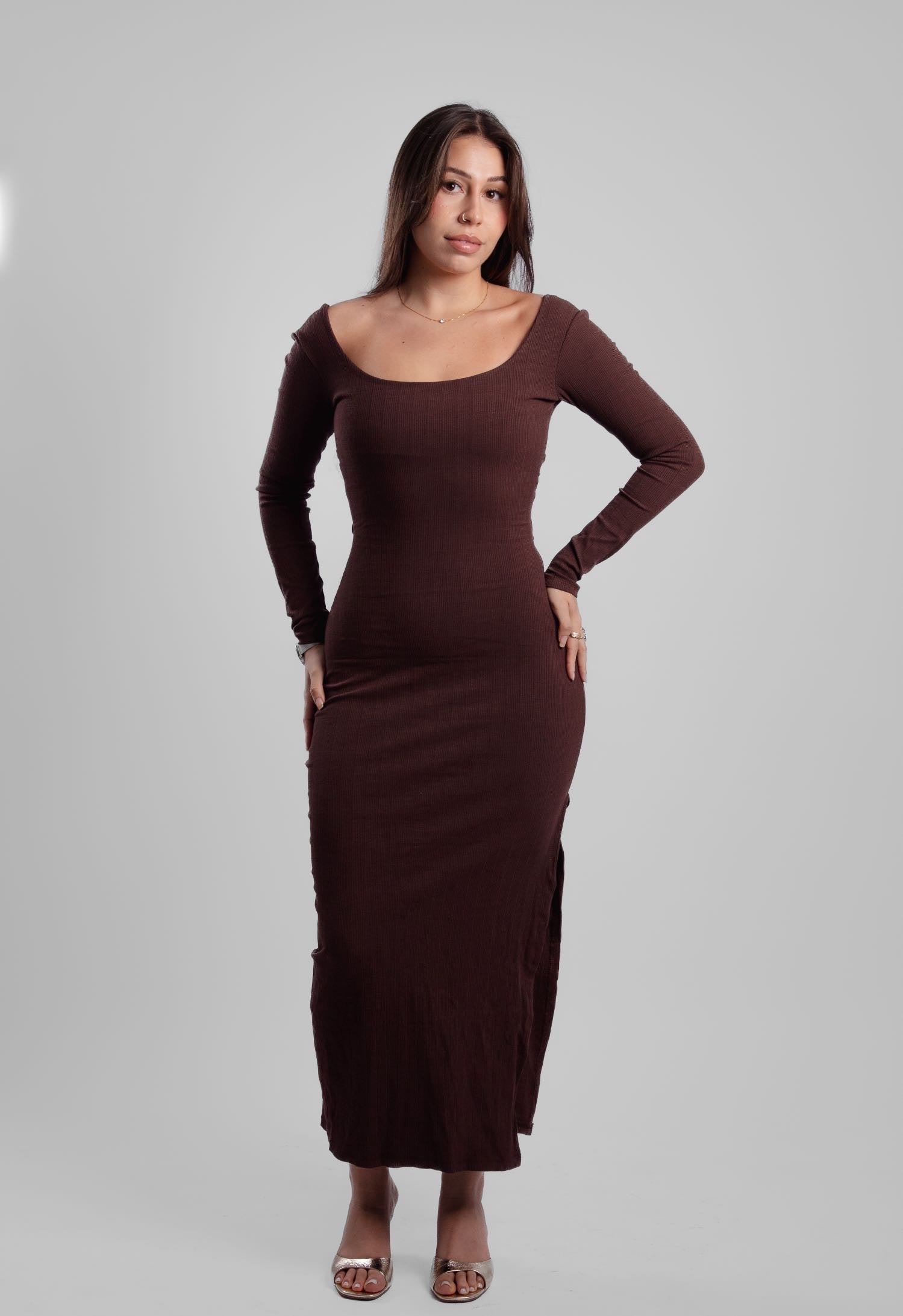 Vestido canelado costas nuas Viena