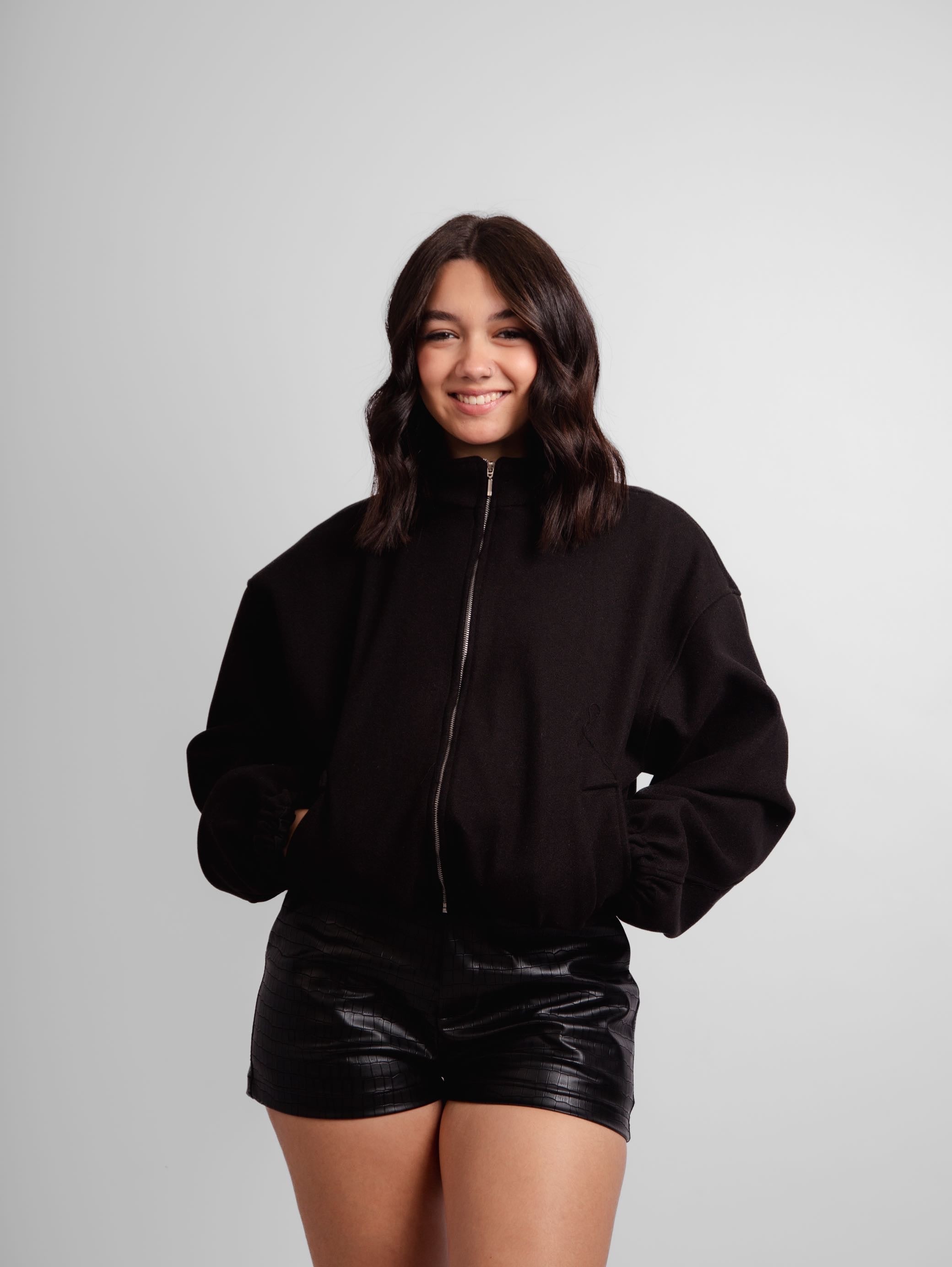 Jaqueta bomber de lã batida Sierra