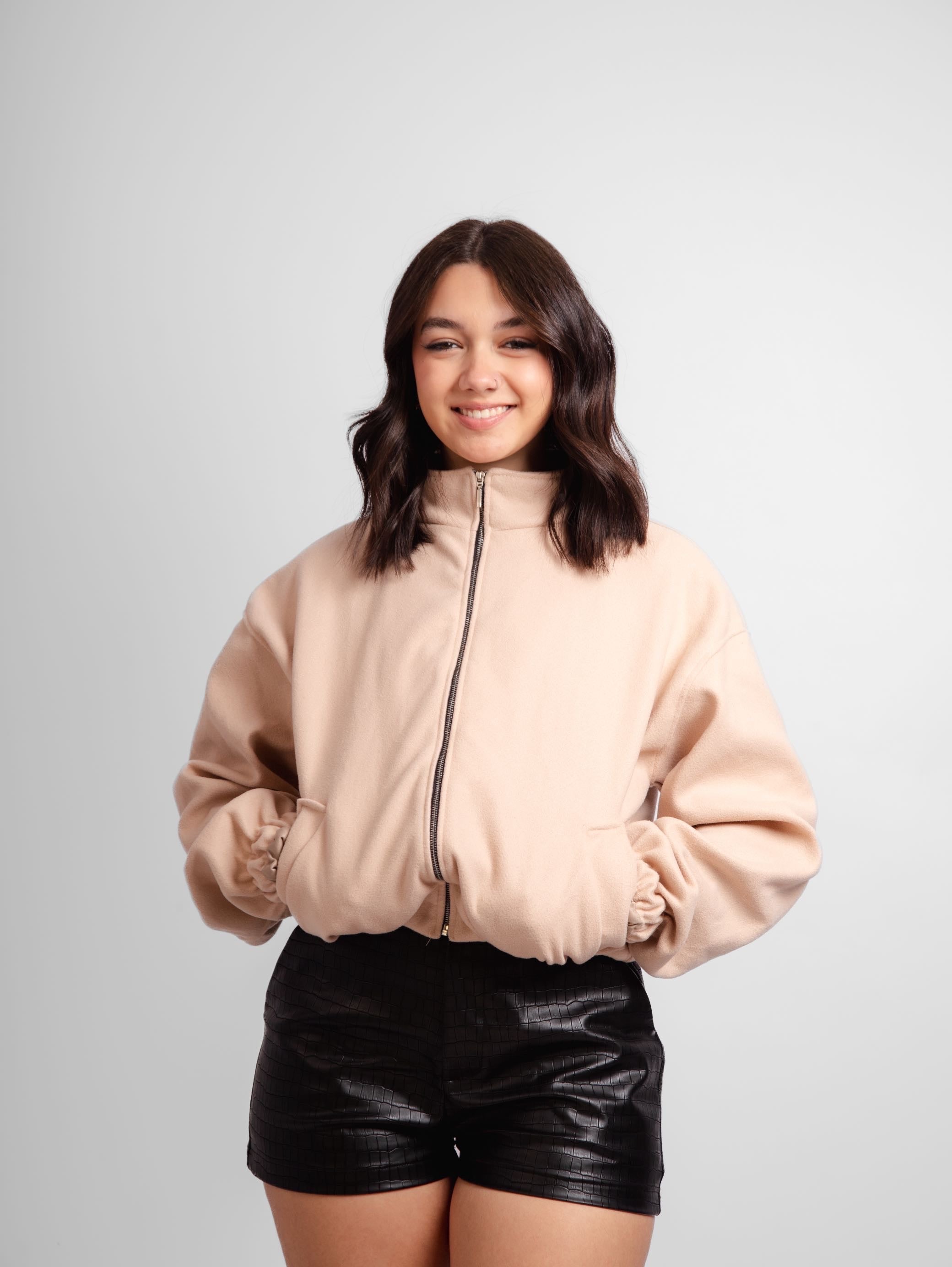 Jaqueta bomber de lã batida Sierra