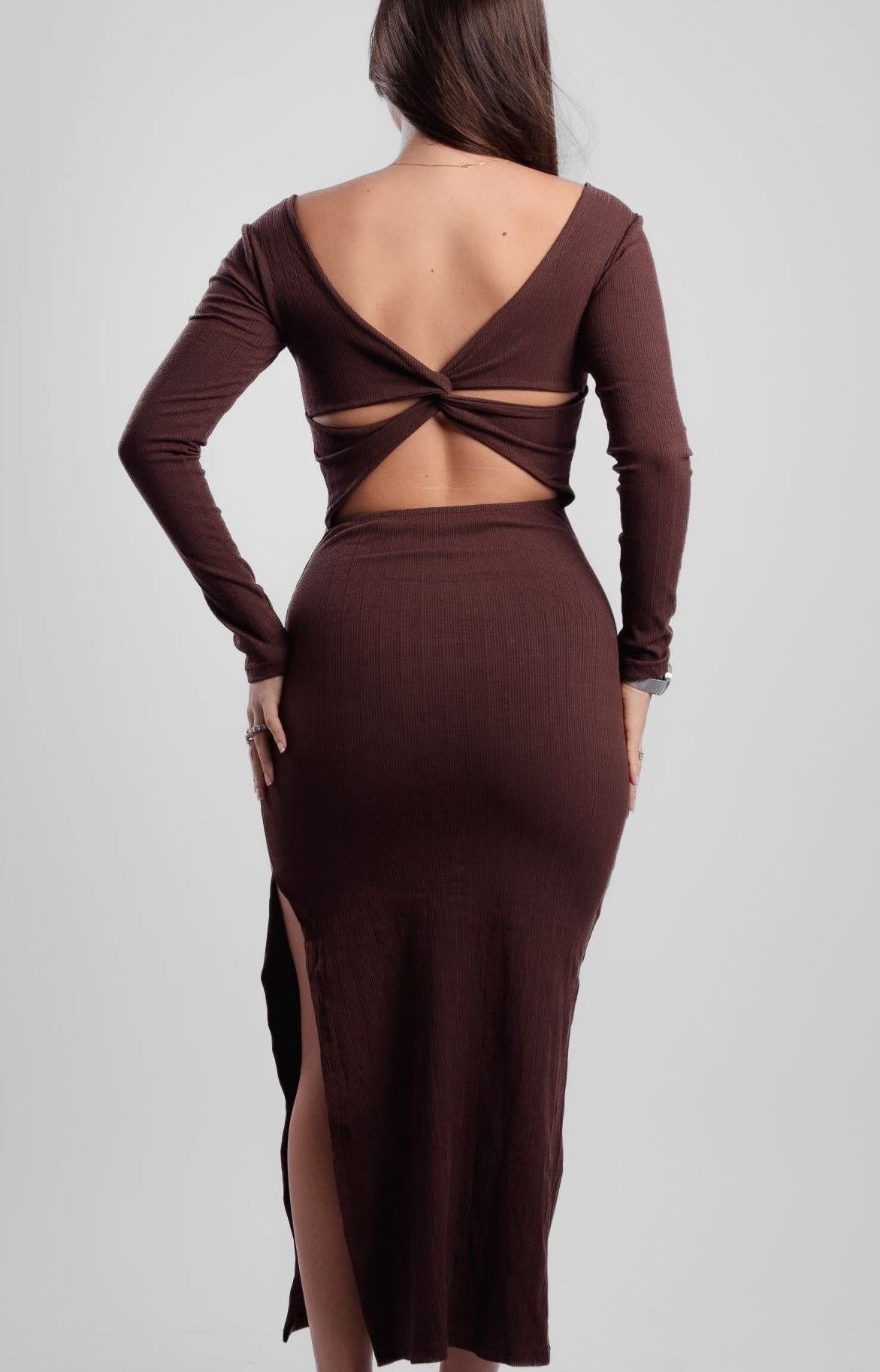 Vestido canelado costas nuas Viena