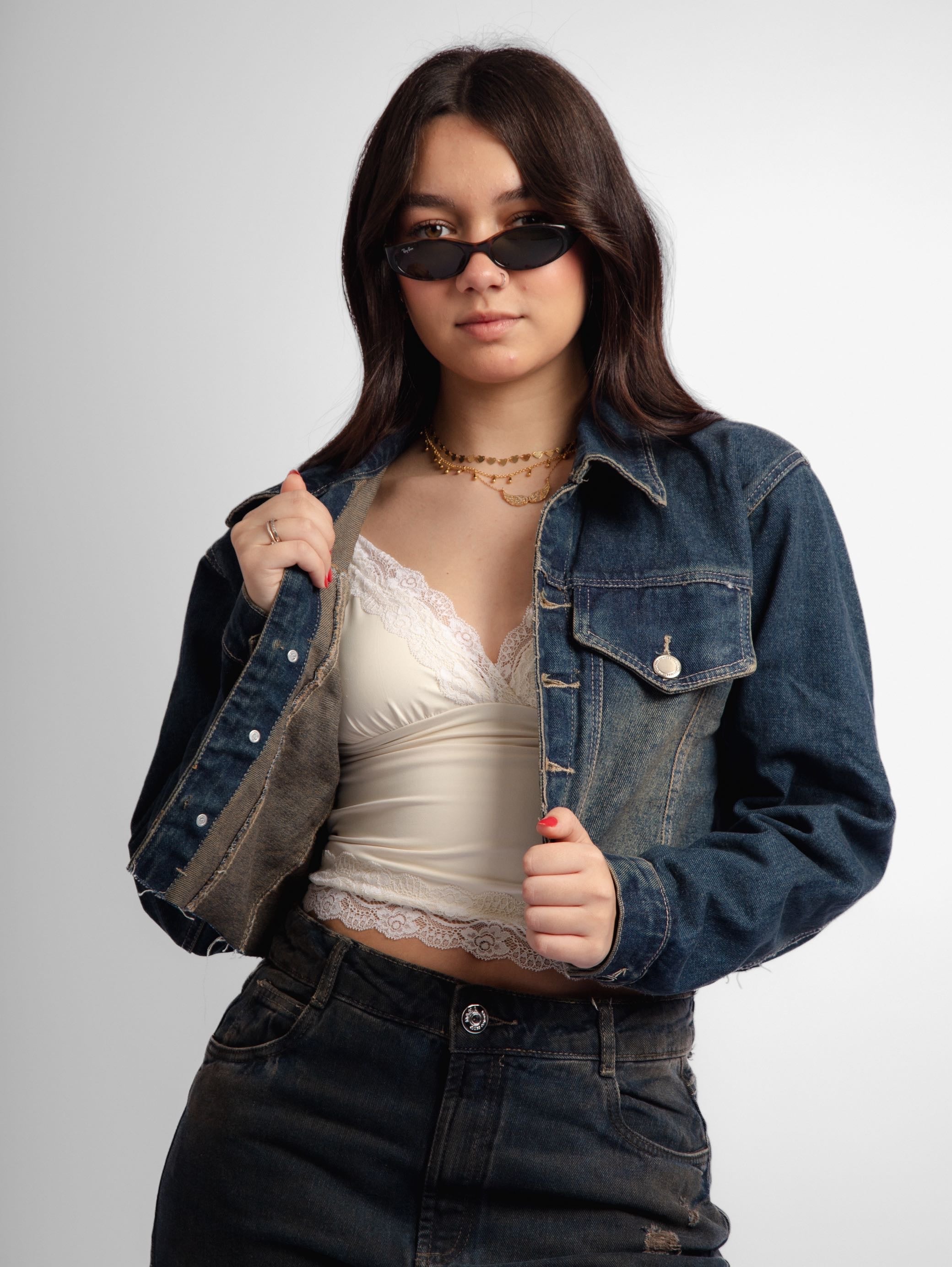 Jaqueta jeans cropped daze