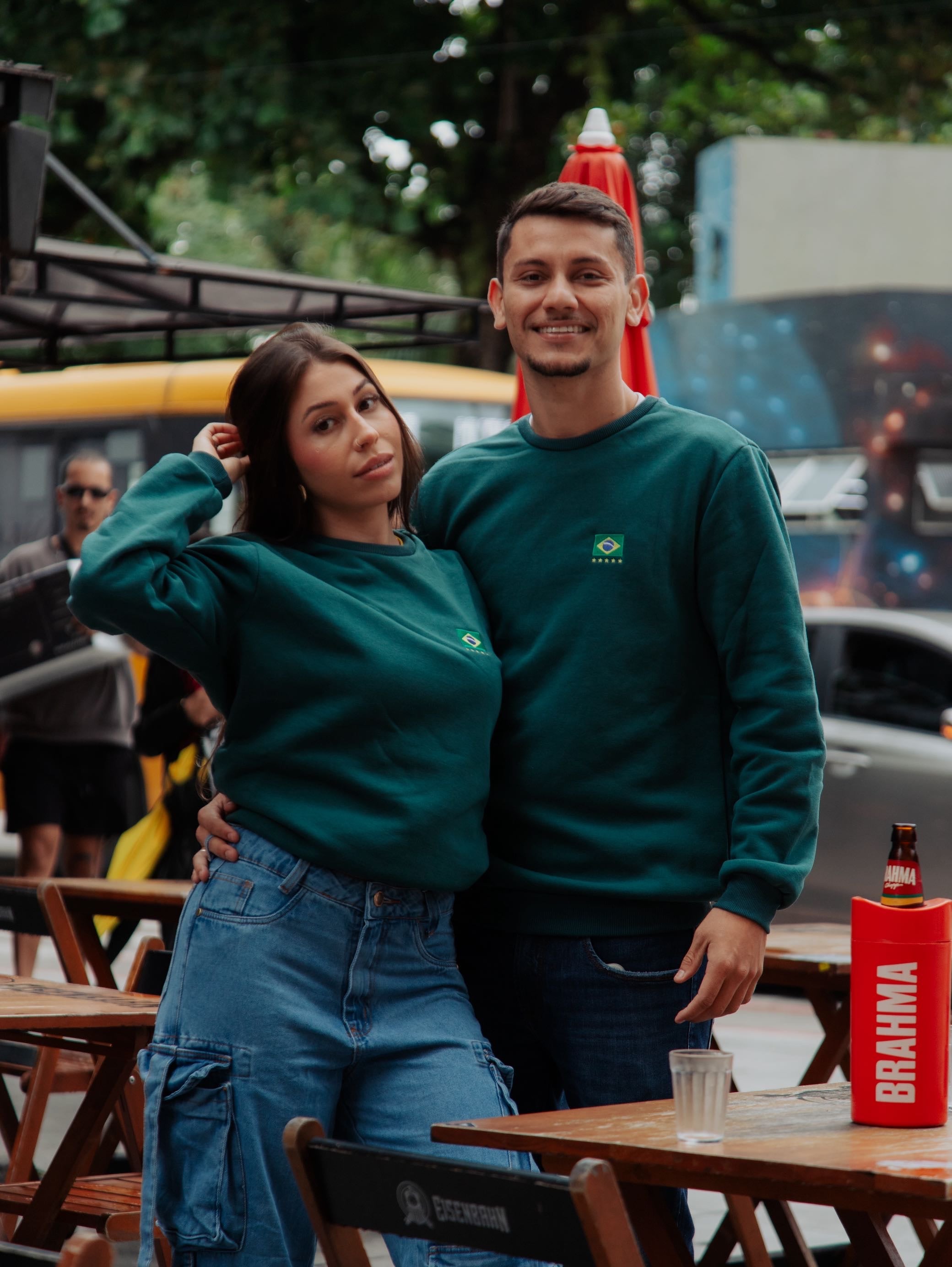 Moletom careca unissex bandeira duo casal