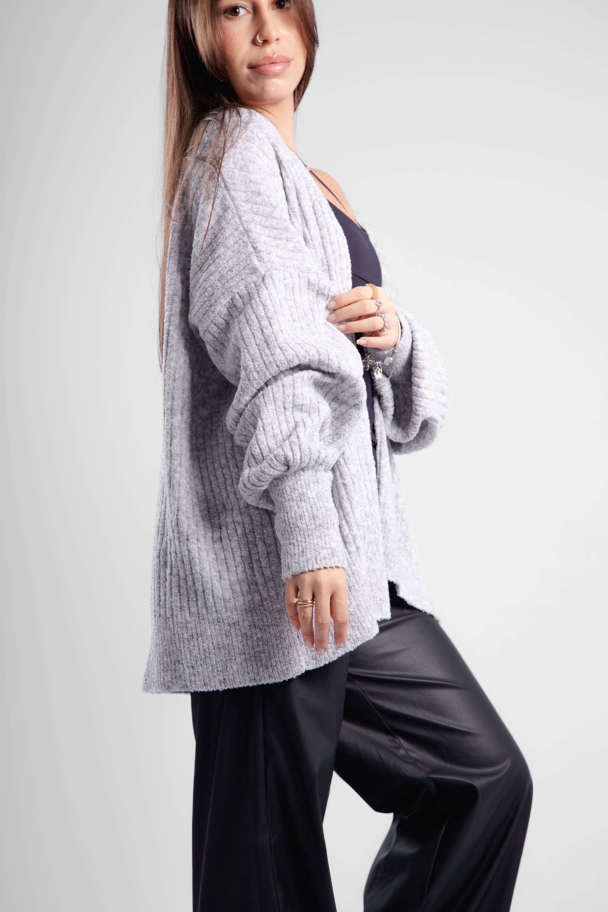 Cardigan fluido longo tricô Santiago