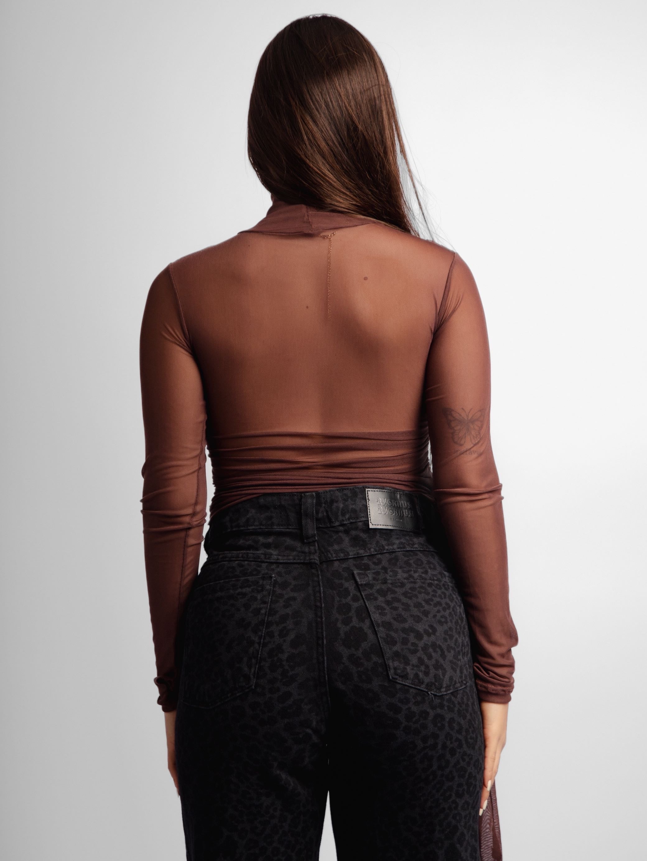 Top manga longa tule Cleo