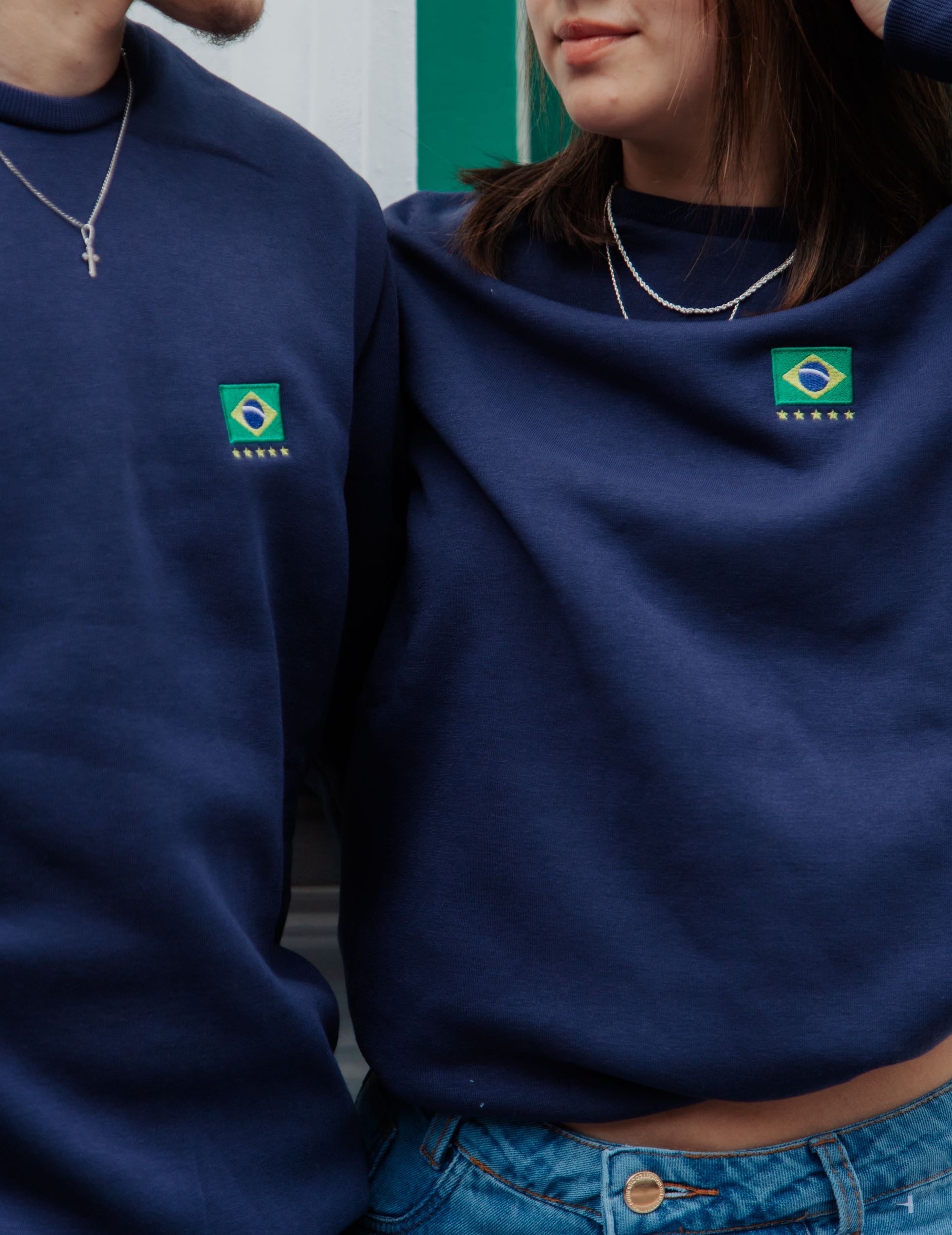 Moletom careca unissex bandeira duo casal