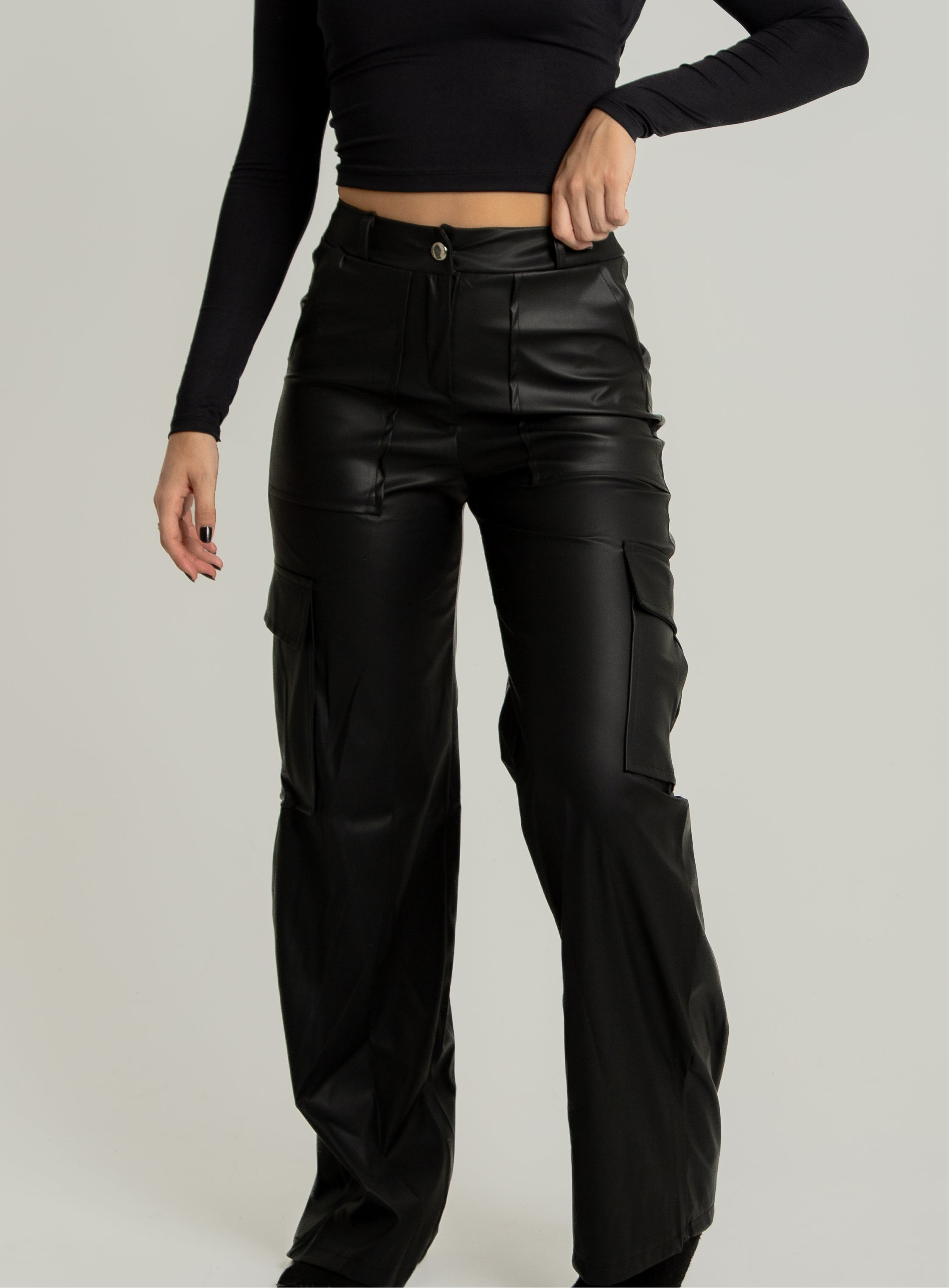 Calça Wide courino Paris