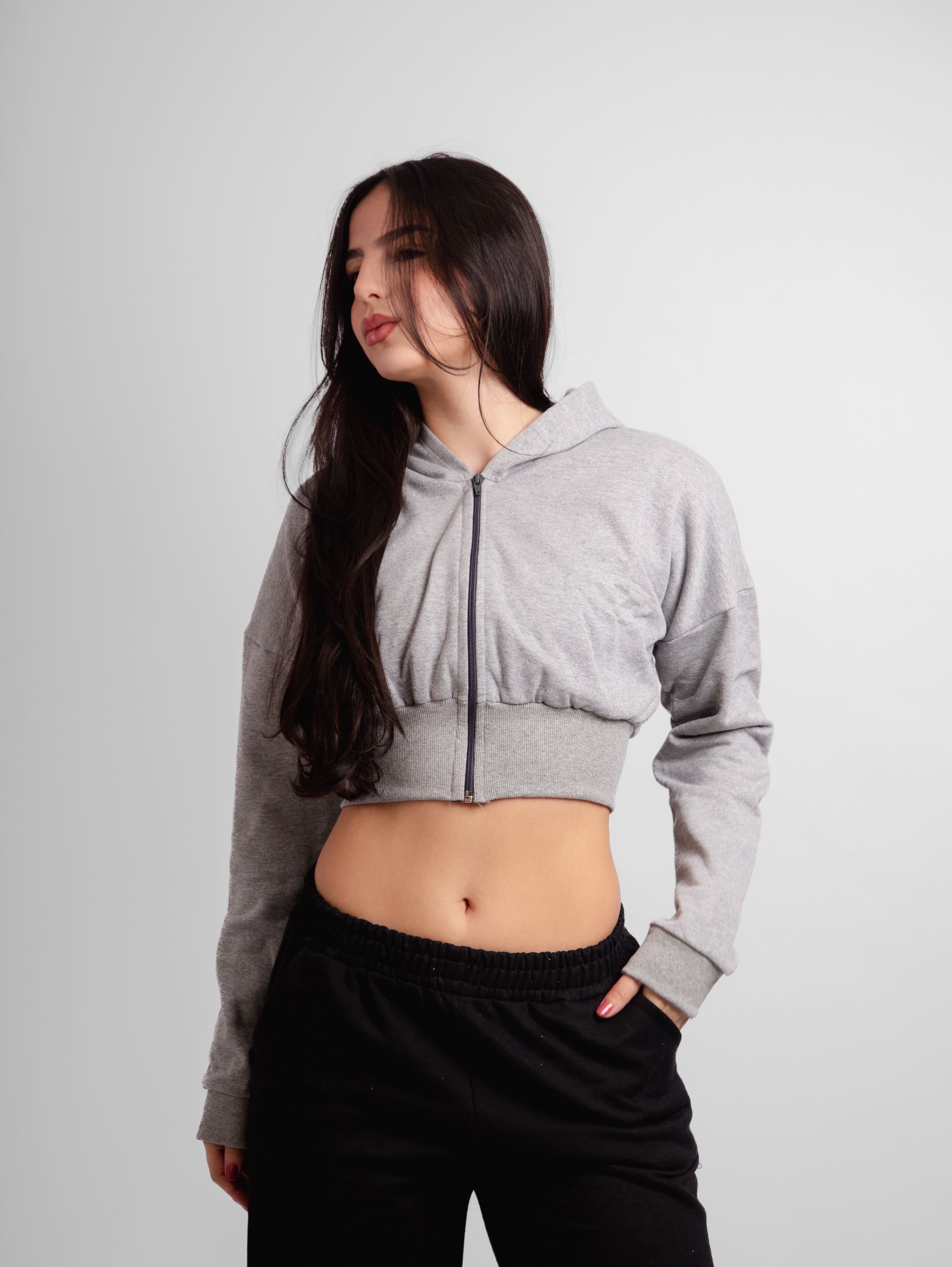 Jaqueta cropped moletom brooklyn
