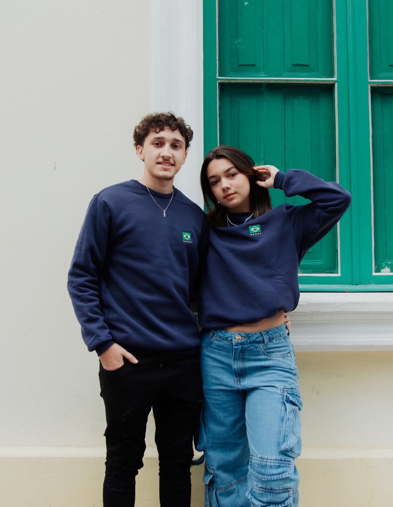 Moletom careca unissex bandeira duo casal