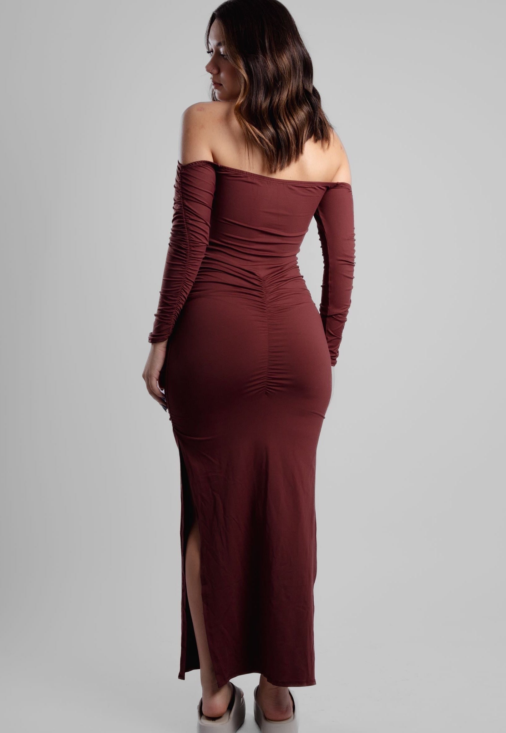 Vestido manga longa longo Munique