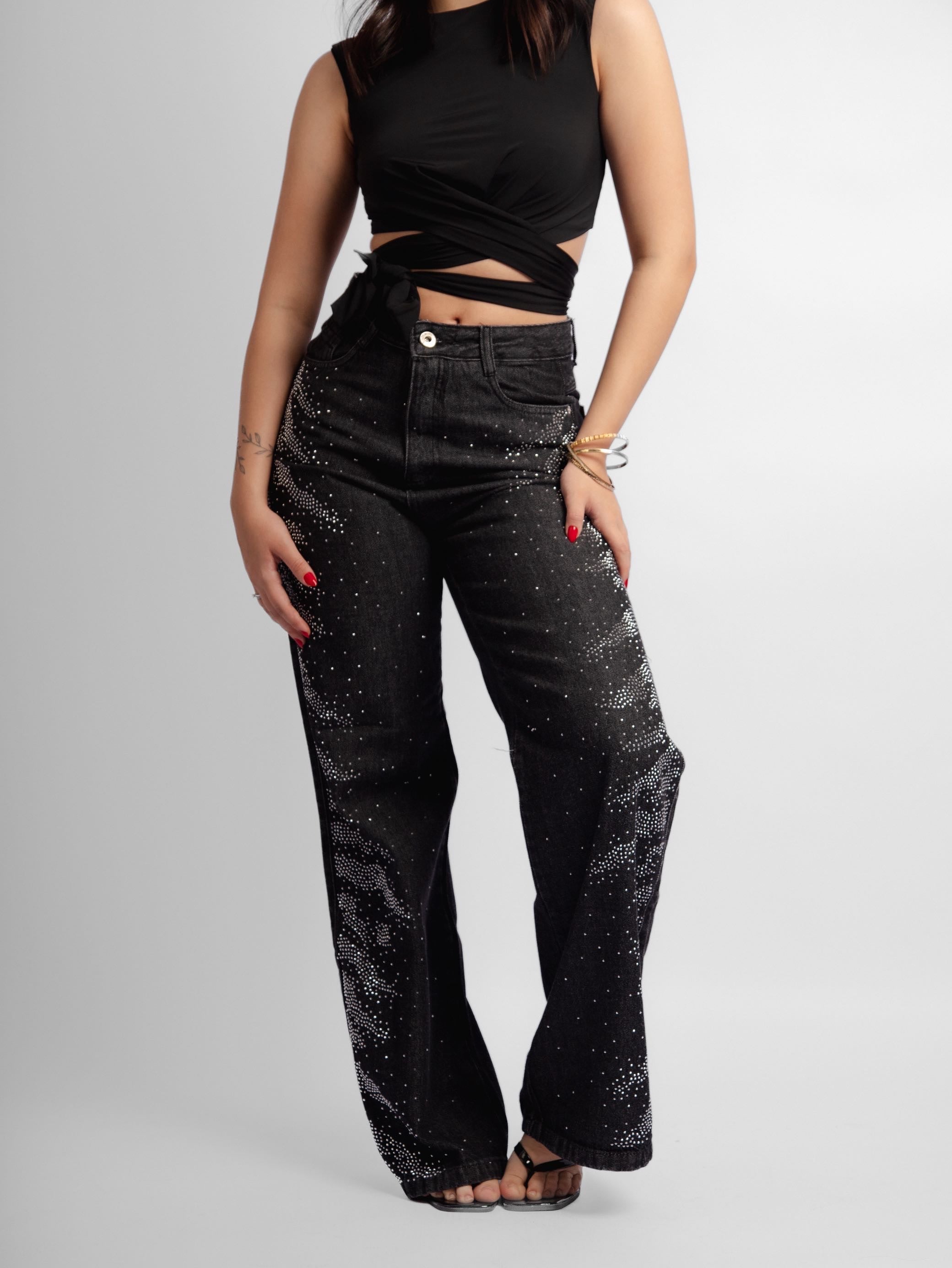 Calça jeans brilho Skye