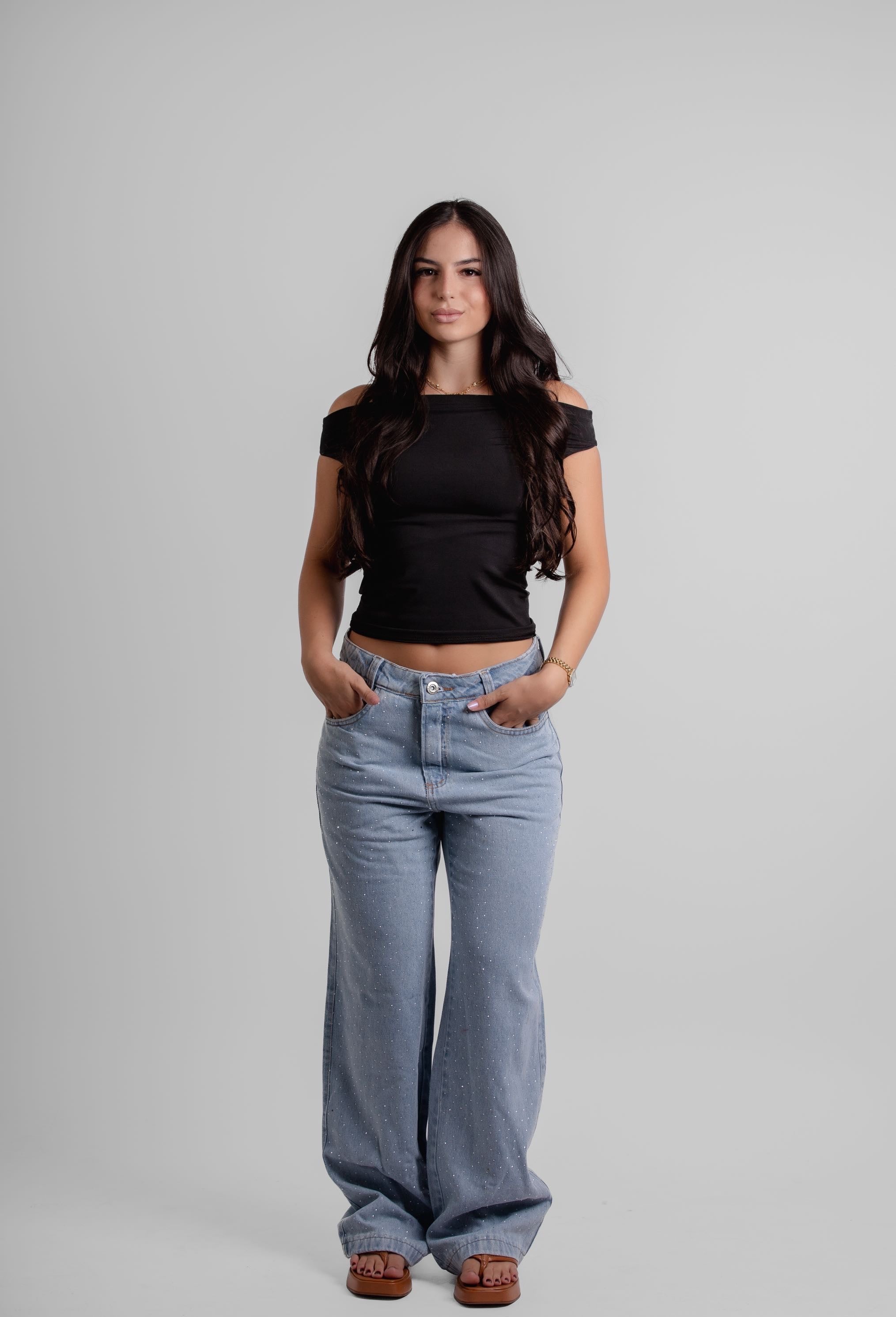 Calça reta brilho Bali