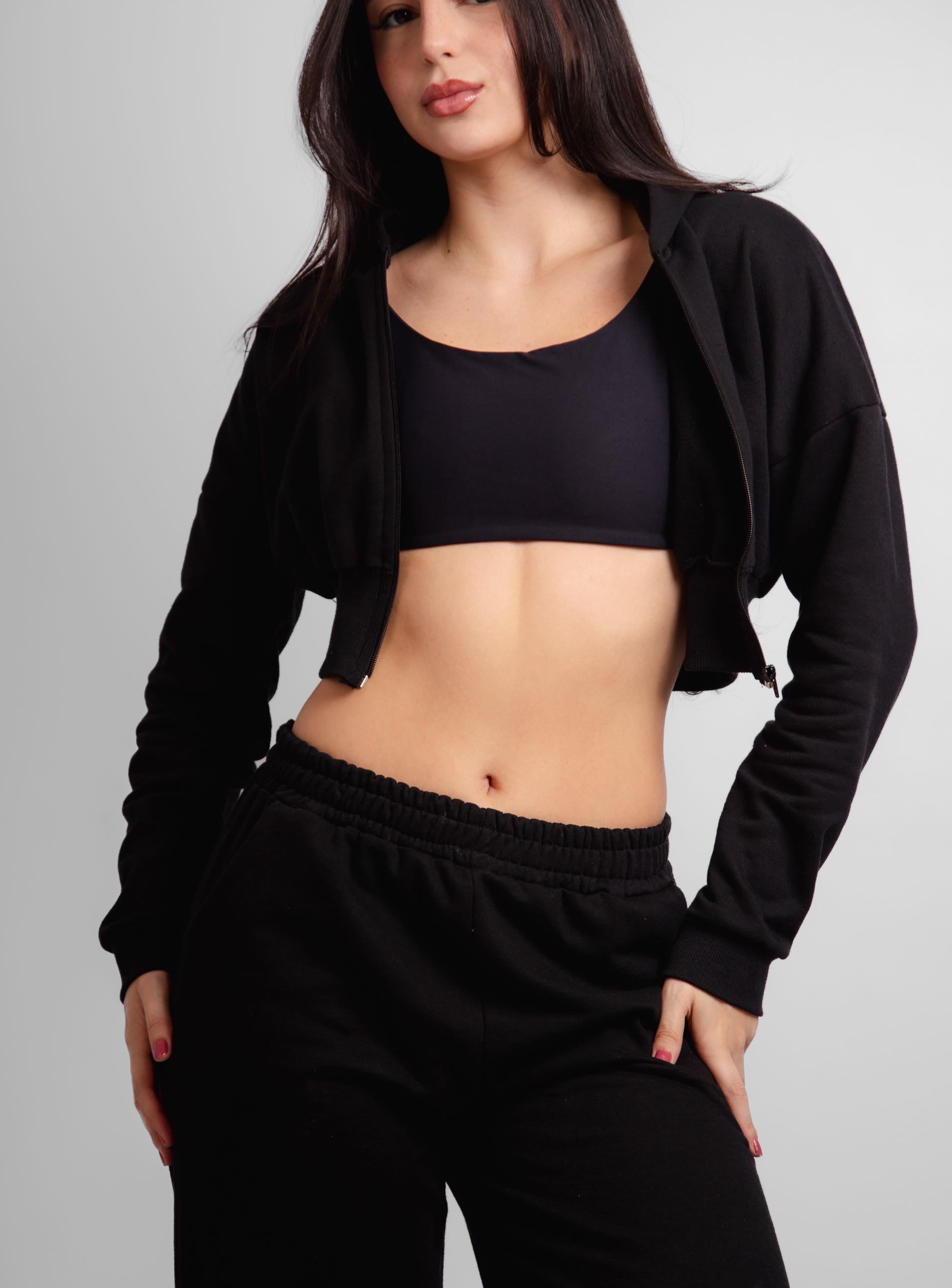 Jaqueta cropped moletom brooklyn