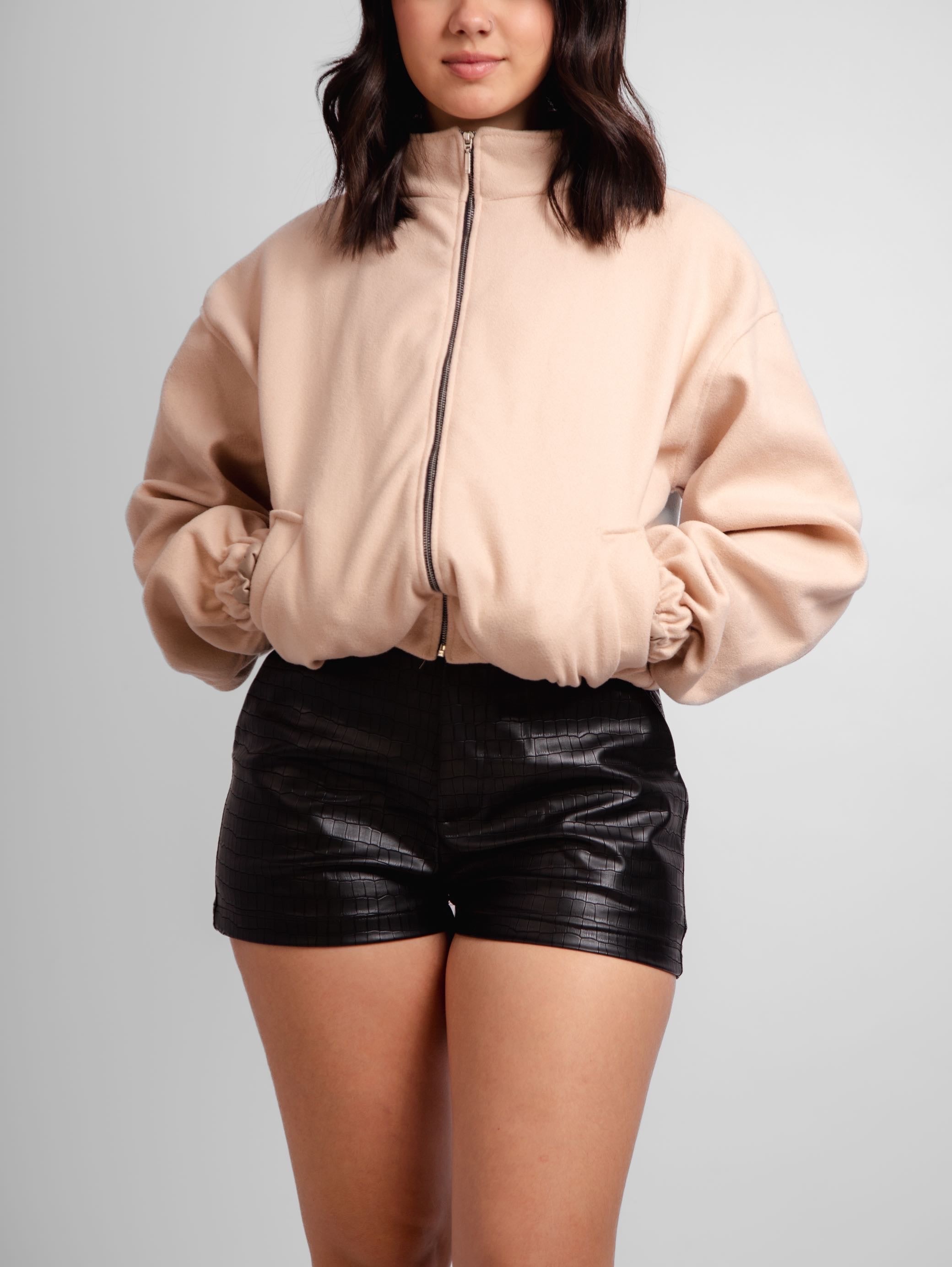Jaqueta bomber de lã batida Sierra