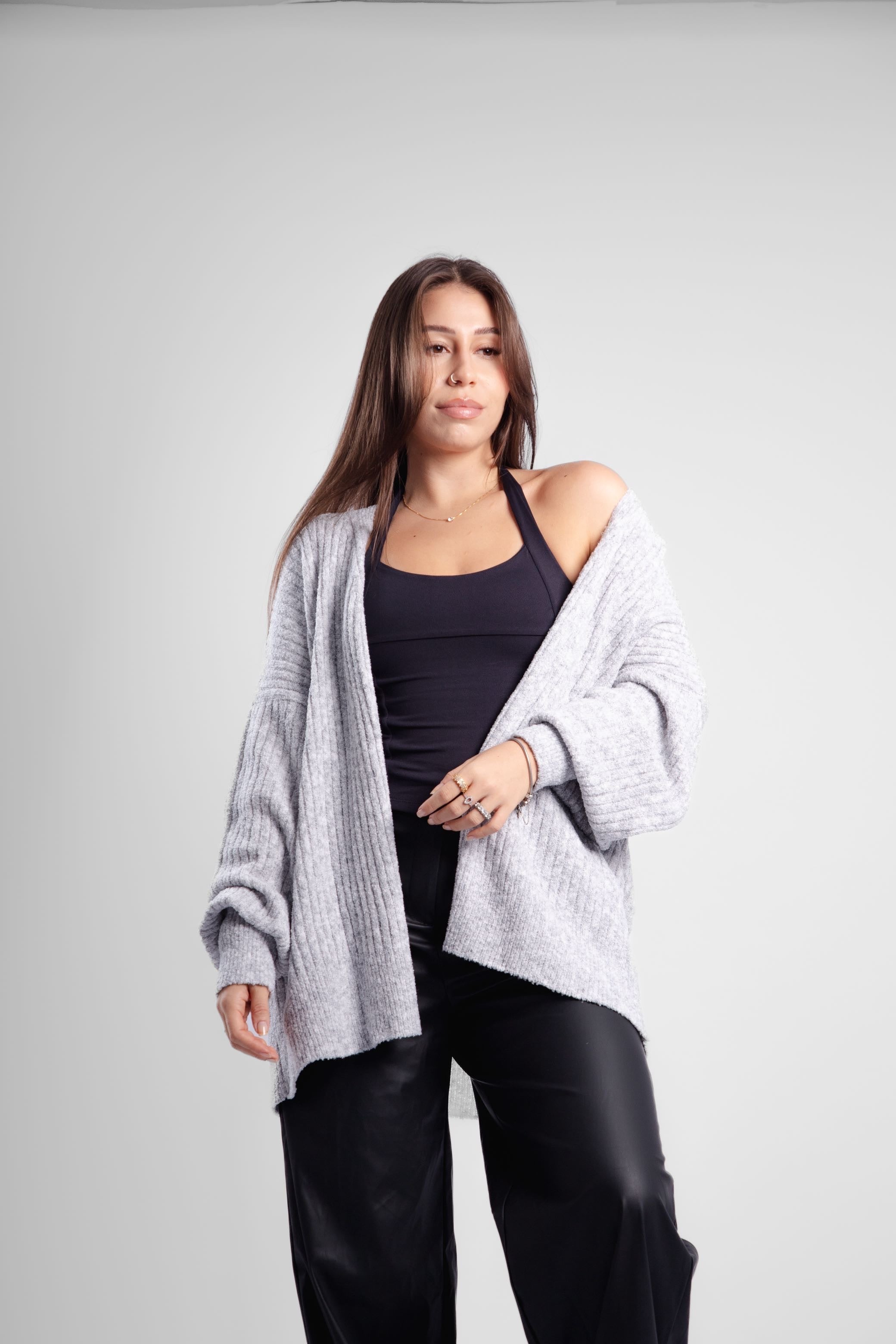 Cardigan fluido longo tricô Santiago