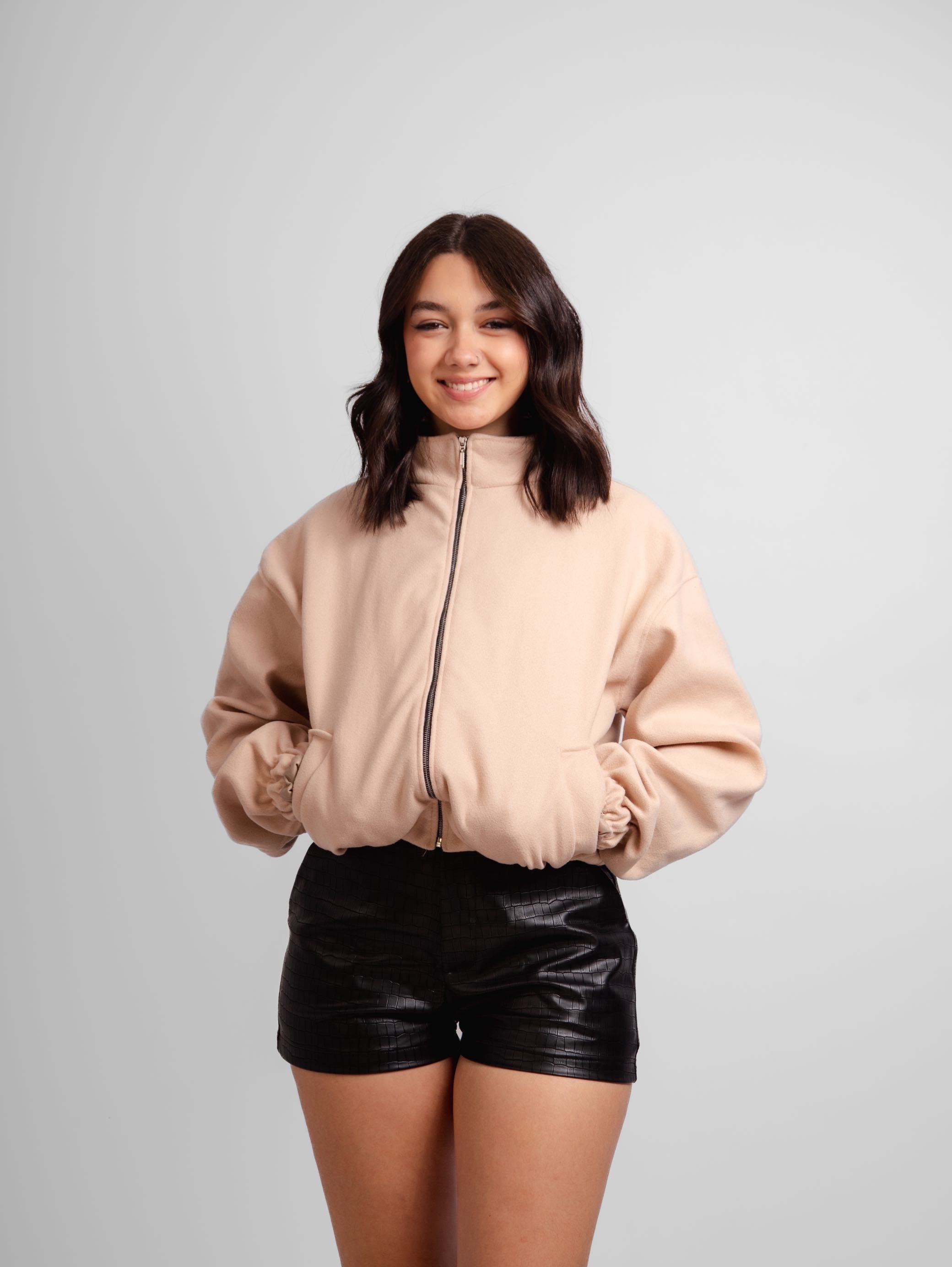 Jaqueta bomber de lã batida Sierra
