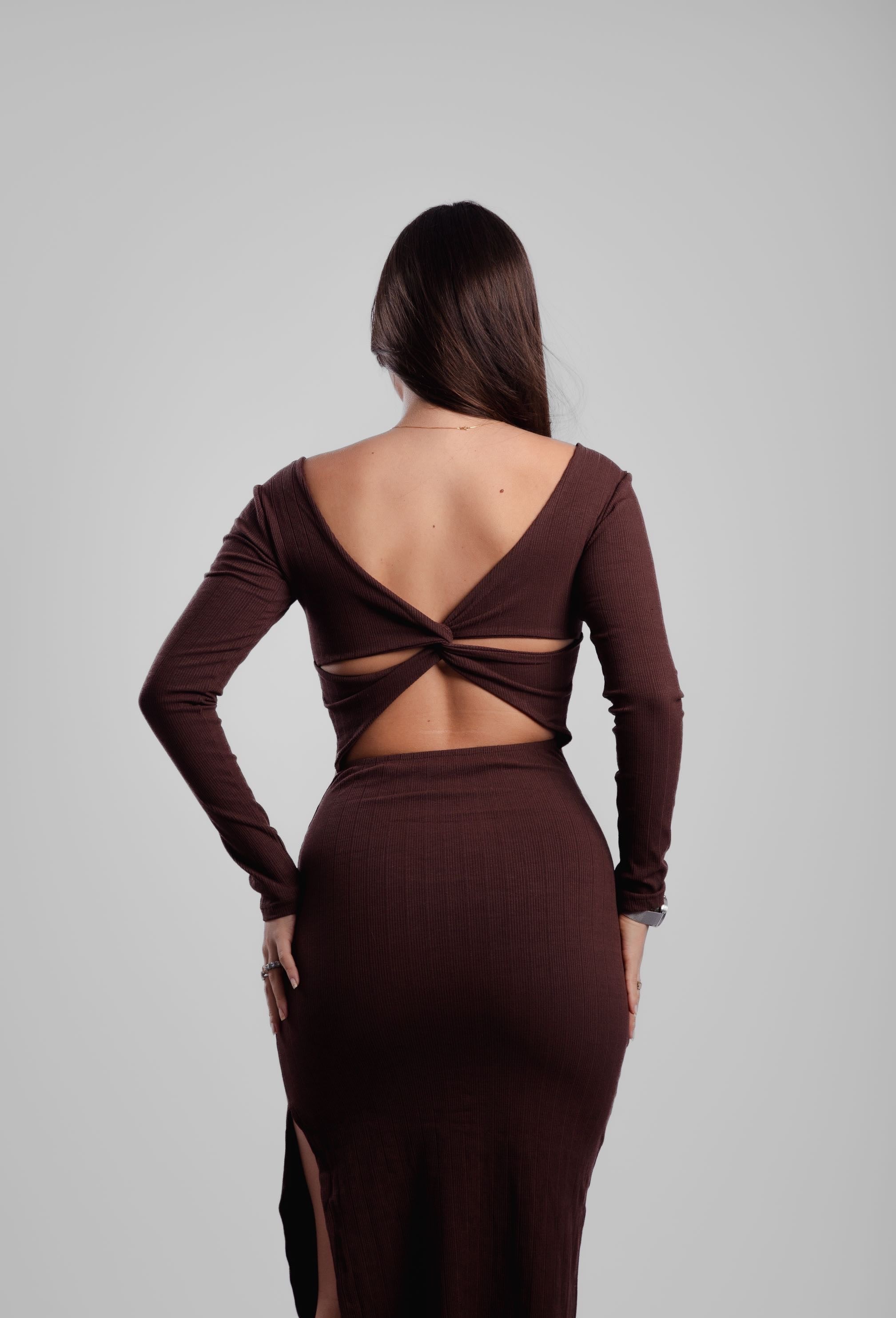 Vestido canelado costas nuas Viena