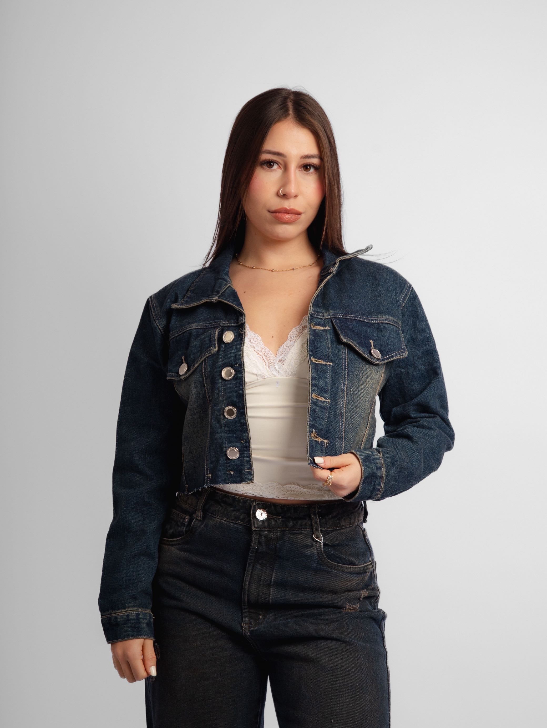 Jaqueta jeans cropped daze