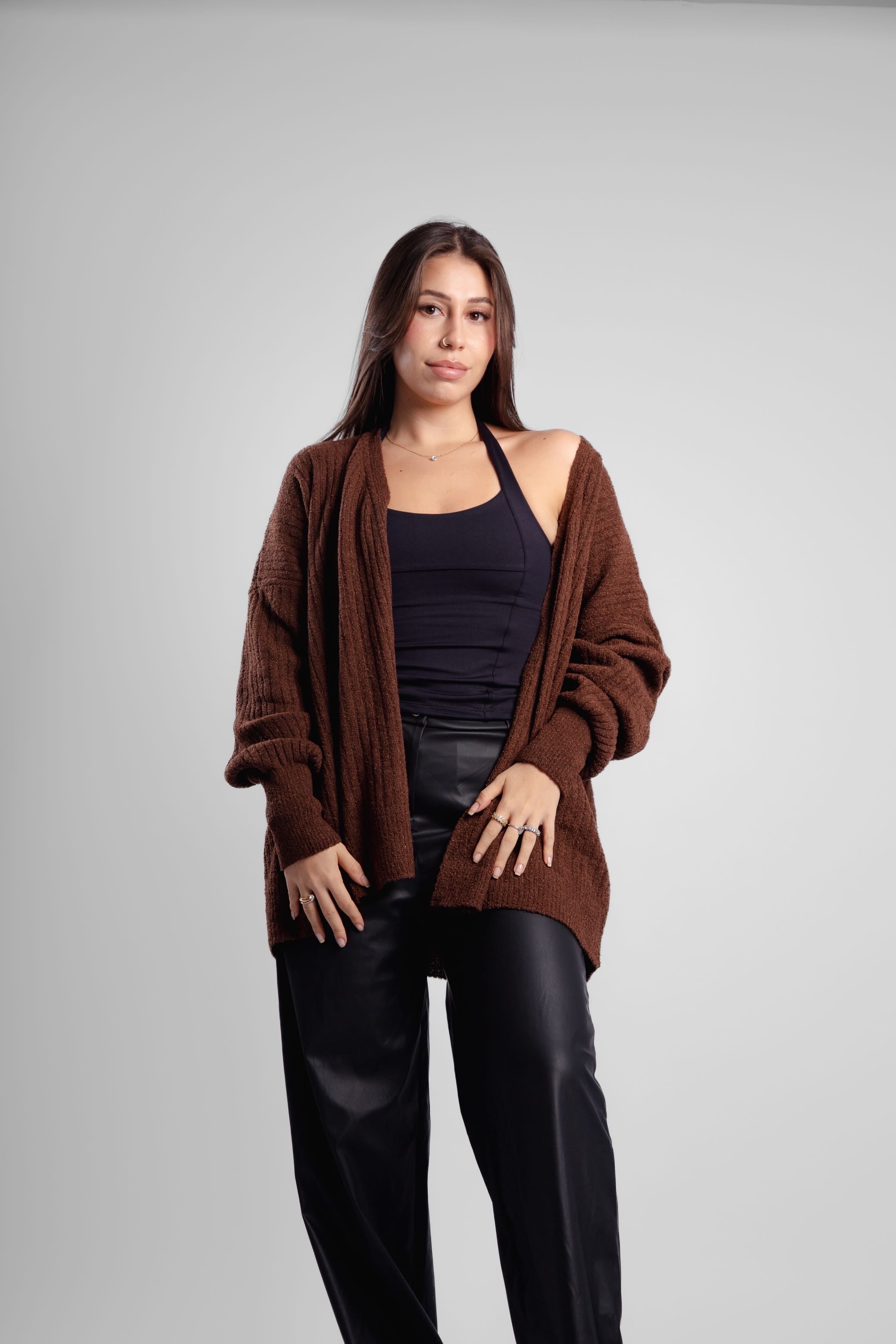 Cardigan fluido longo tricô Santiago
