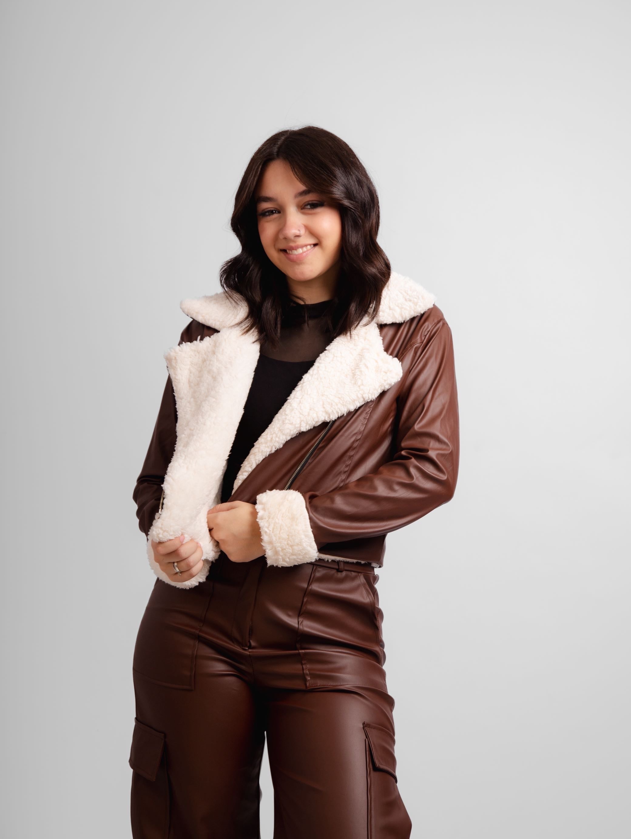 Jaqueta courino peluciada Montana