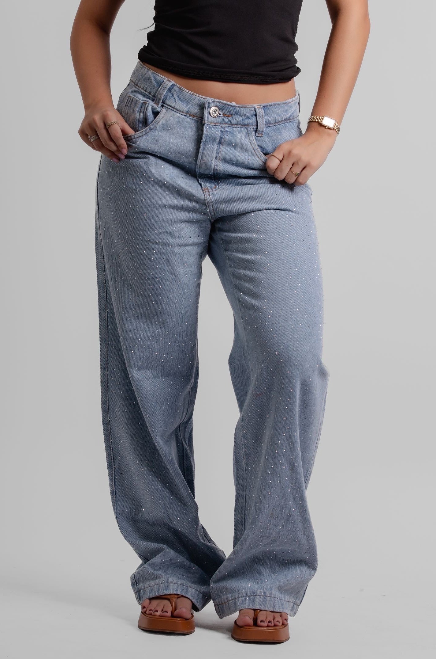 Calça reta brilho Bali