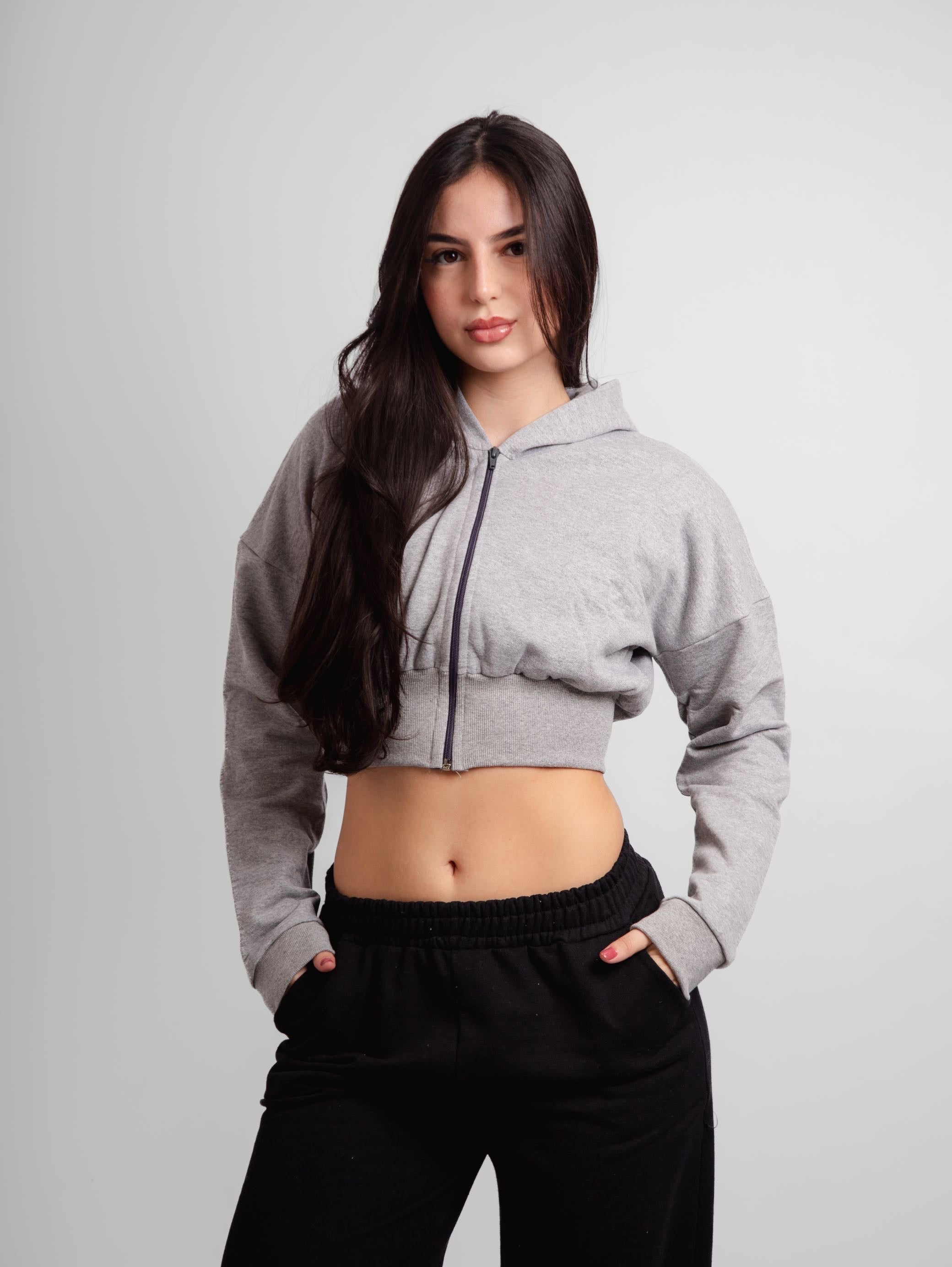 Jaqueta cropped moletom brooklyn