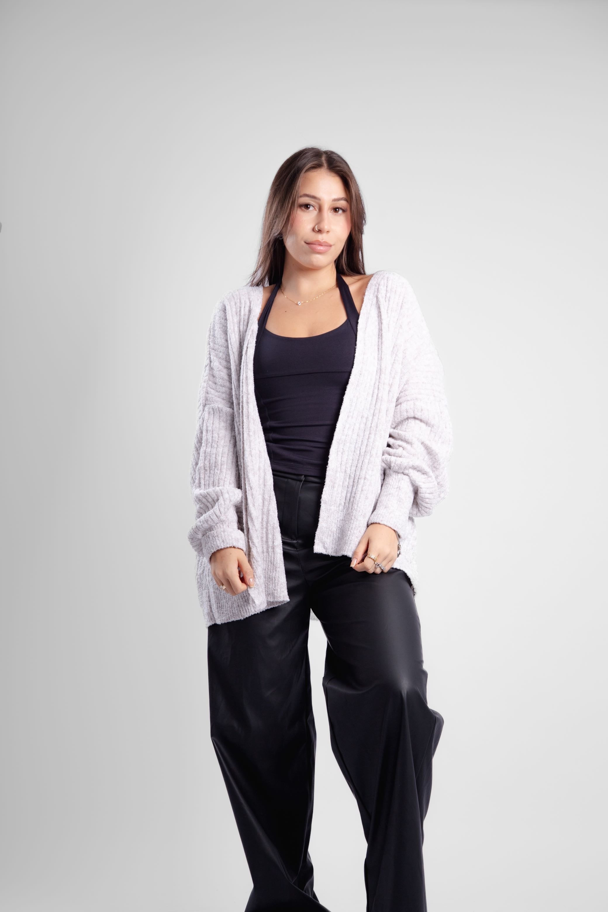 Cardigan fluido longo tricô Santiago