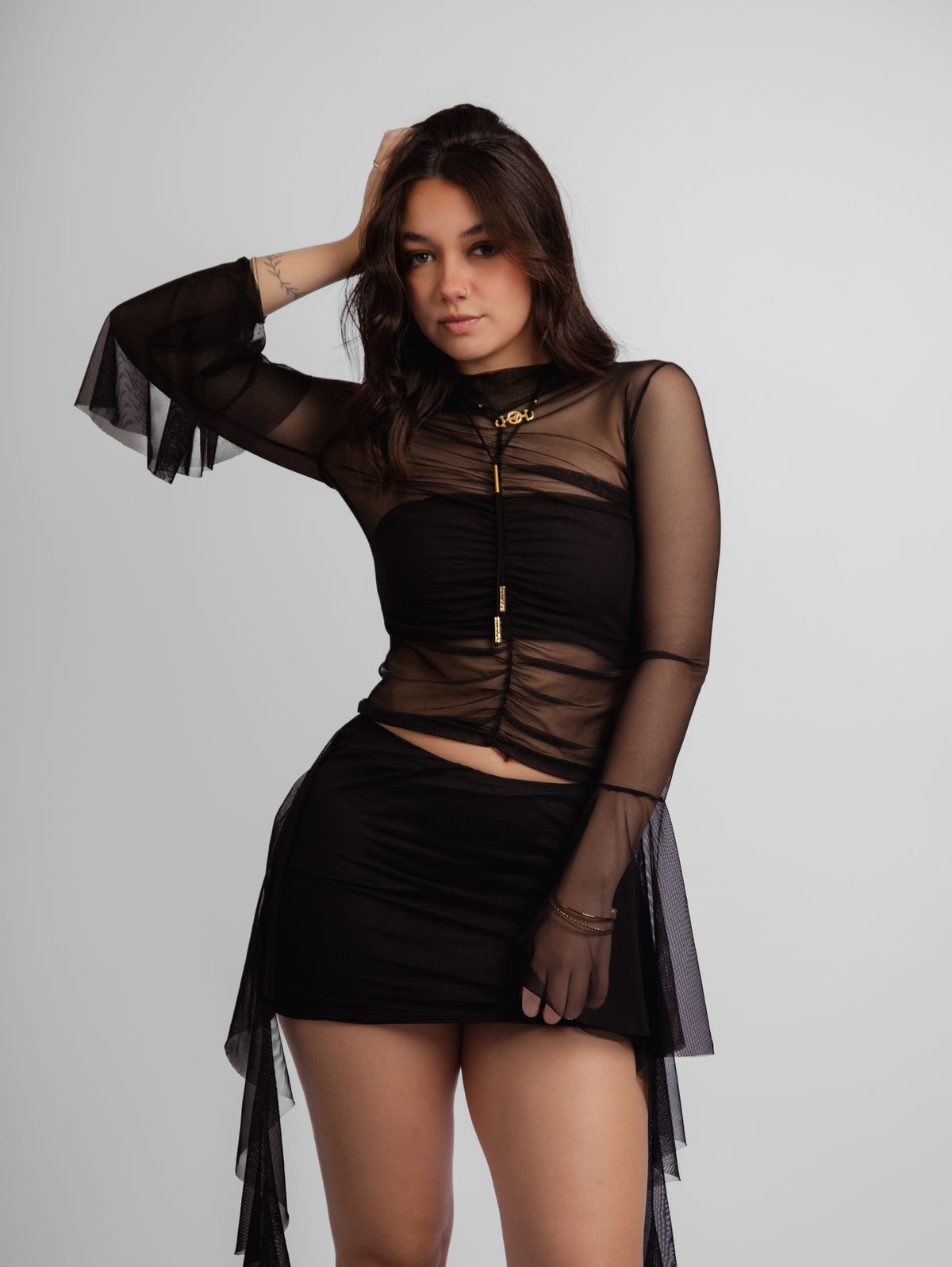 Saia curta tule muse