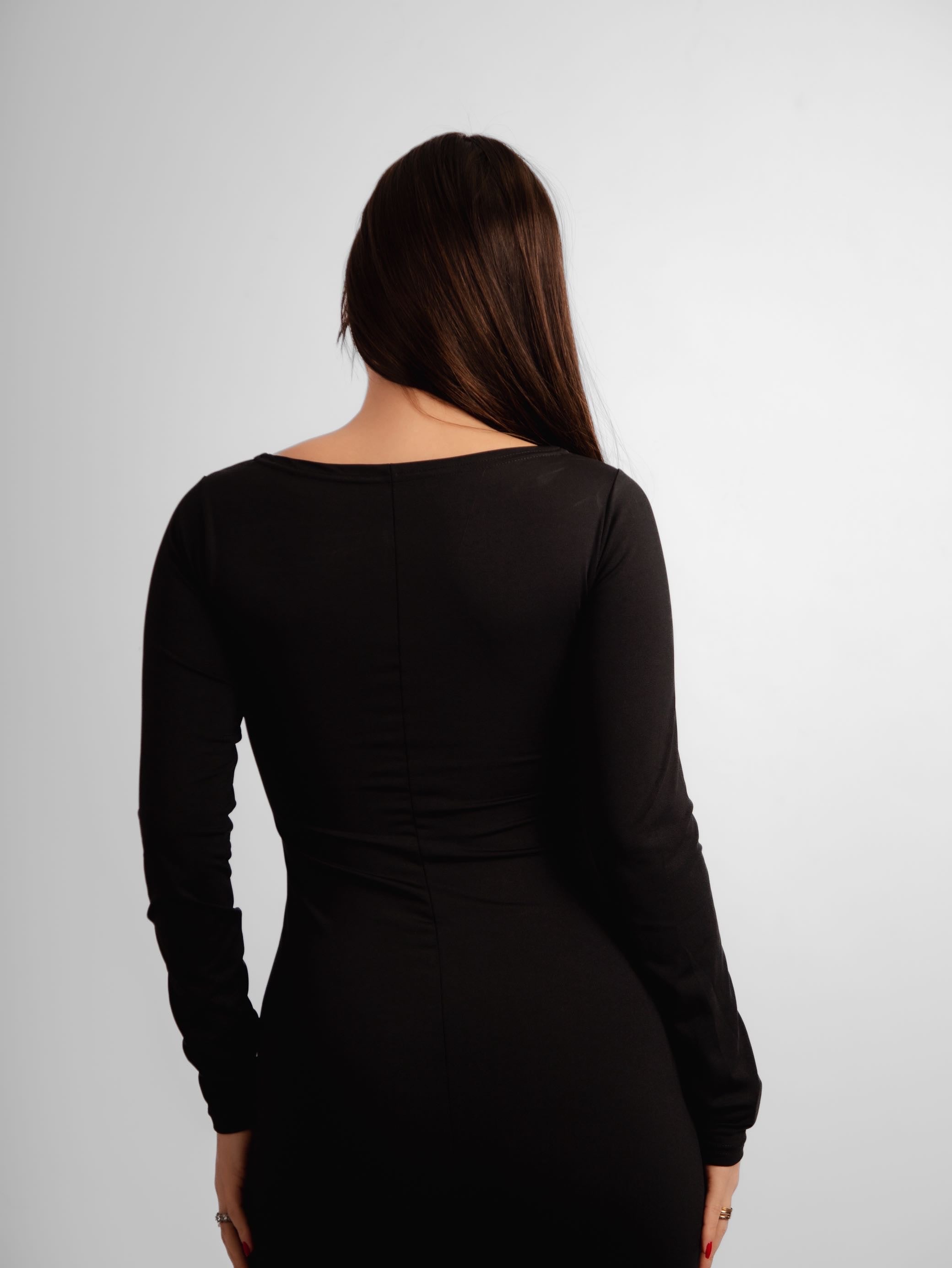 Vestido manga longa decote quadrado Giulia