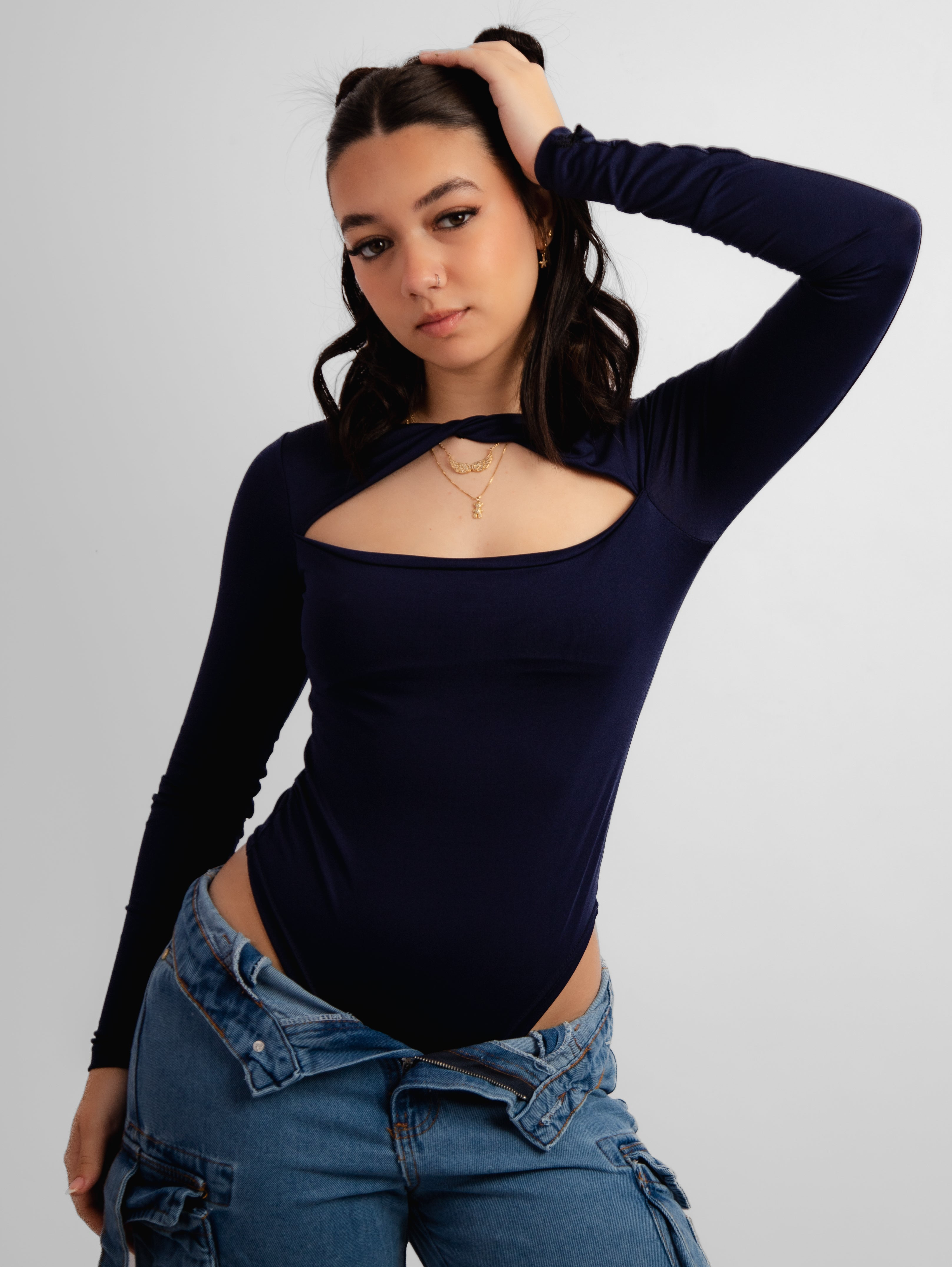 Body manga longa Jade