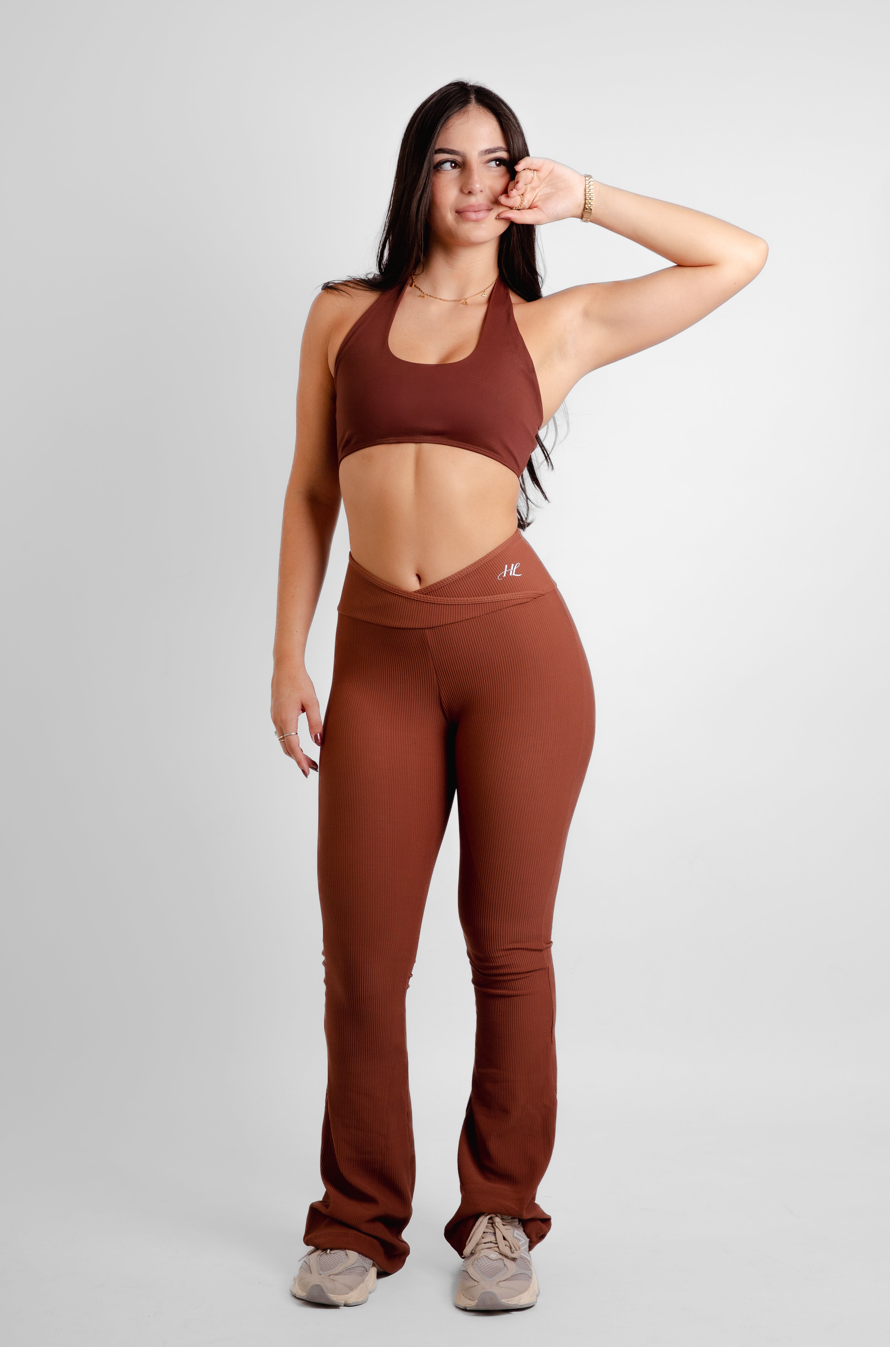Calça flare canelada essential- sport